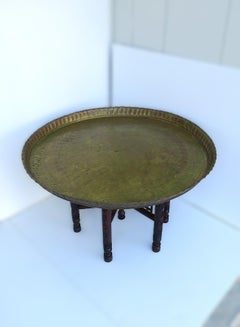 Moroccan Moorish Brass Cocktail Tray Table
