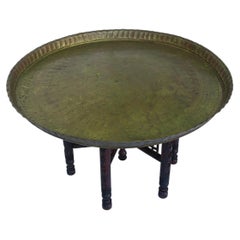 Moroccan Moorish Brass Cocktail Tray Table