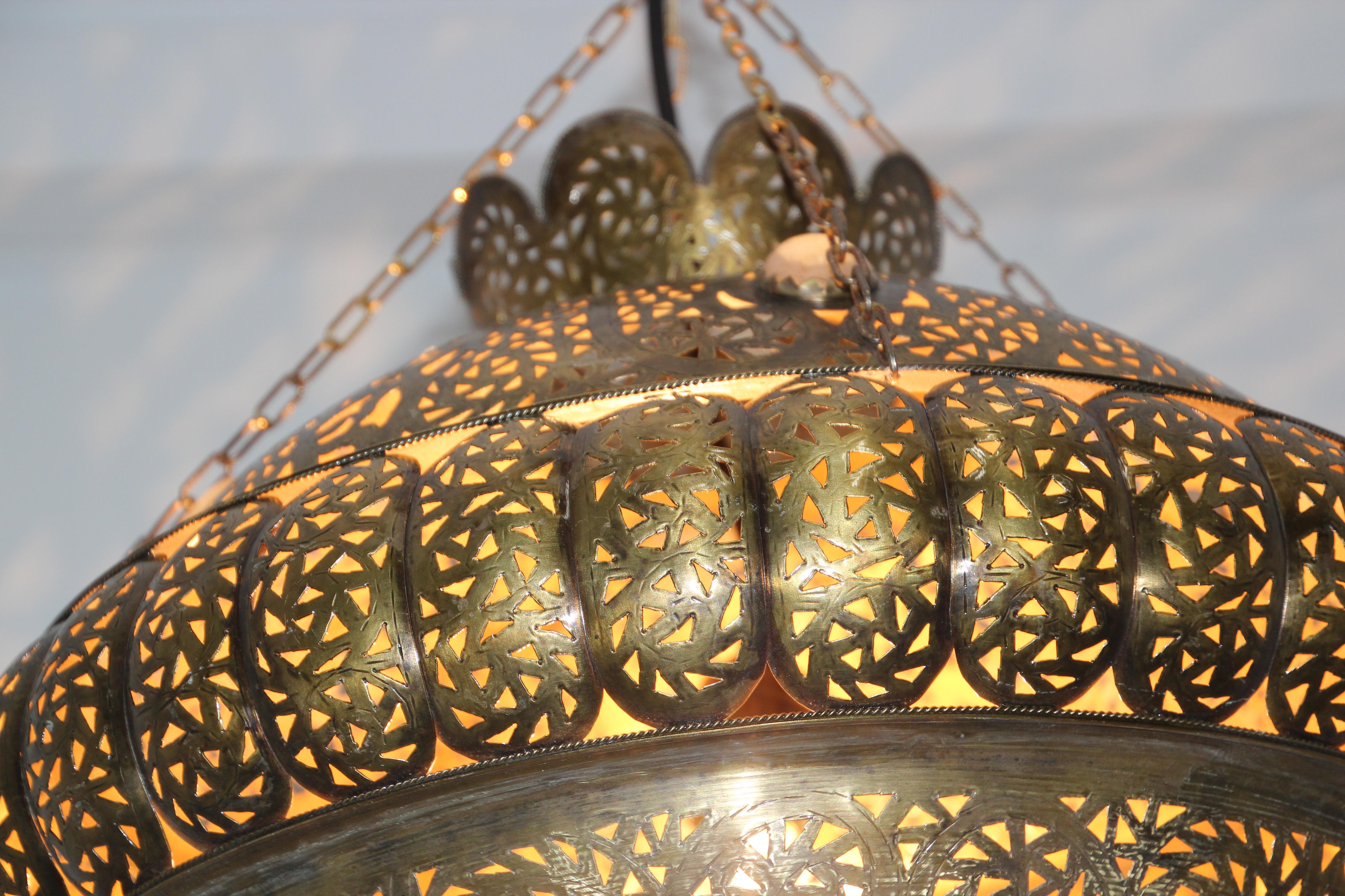 Moroccan Moorish Brass Pendant in Alberto Pinto Style 6