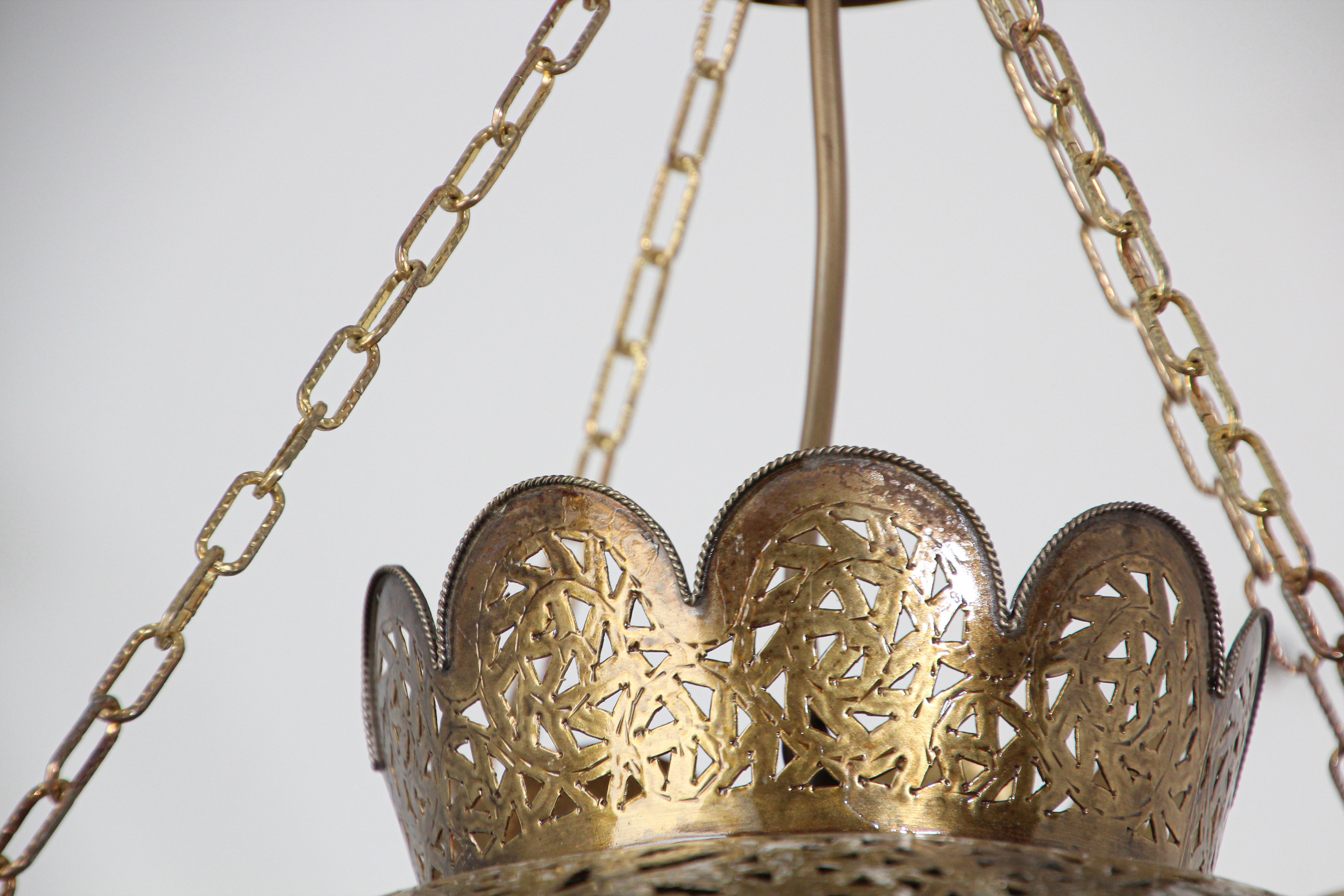 Moroccan Brass Pendant in Alberto Pinto Moorish Style 4