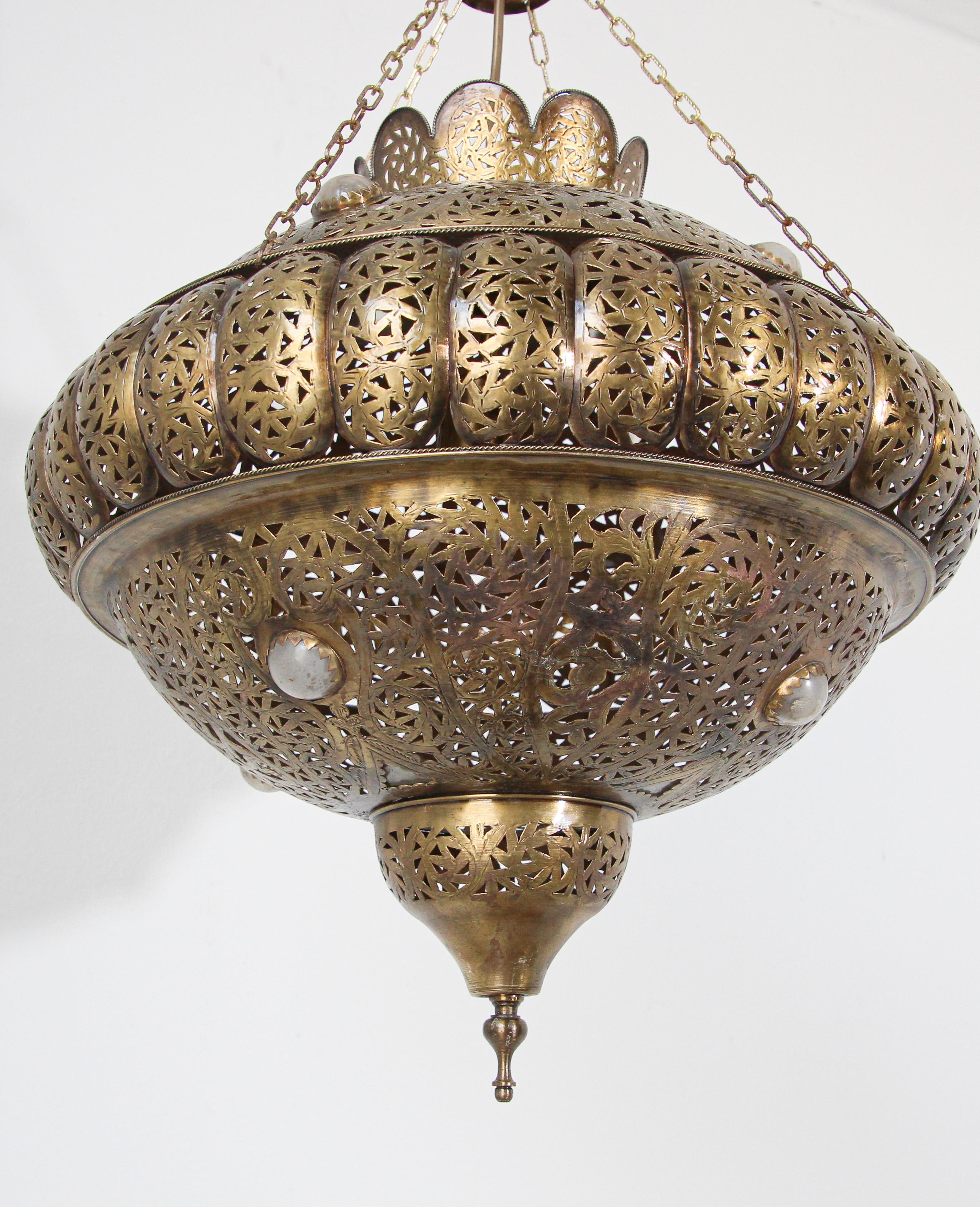 Moroccan Brass Pendant in Alberto Pinto Moorish Style 5
