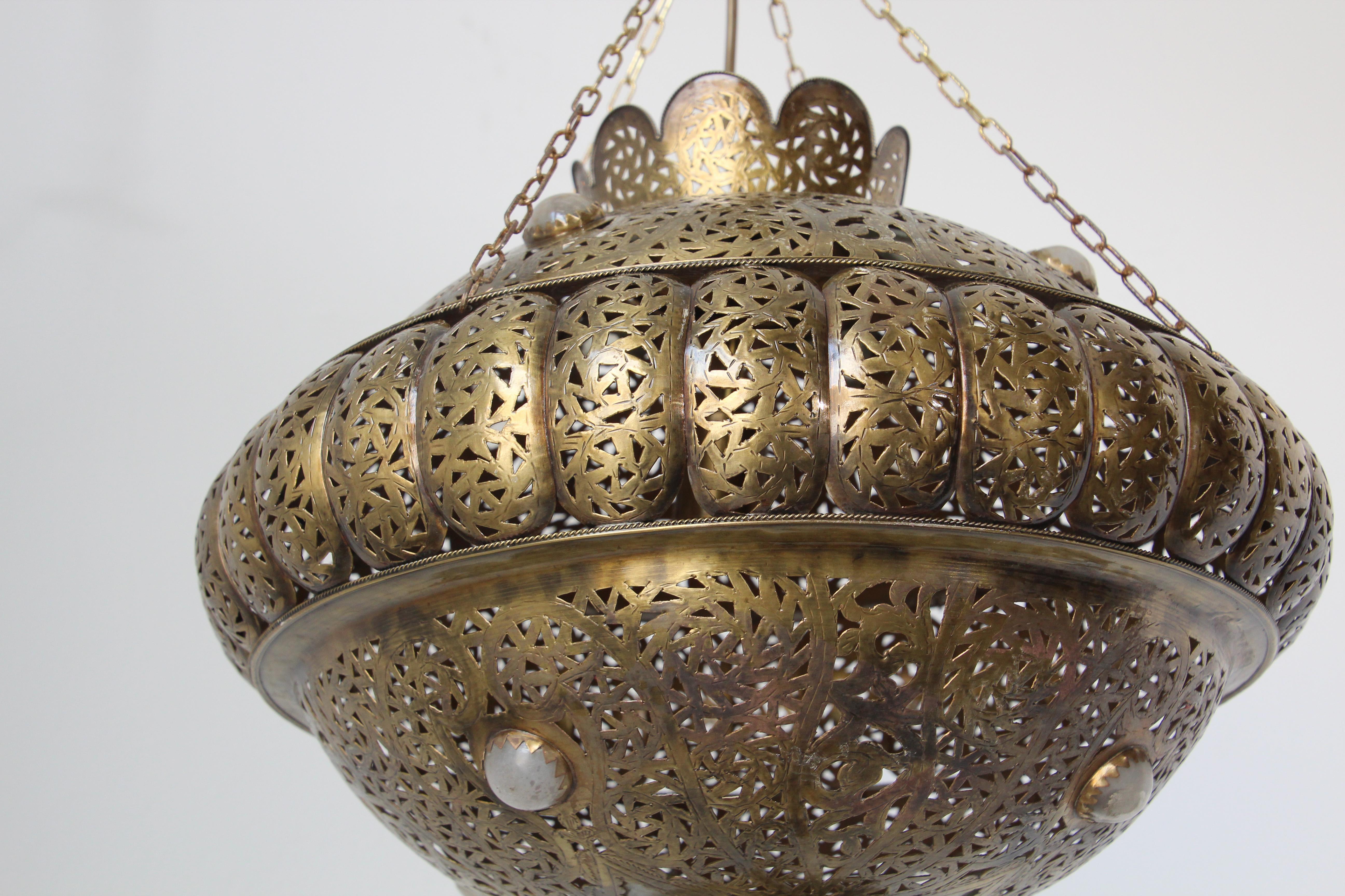 Moroccan Brass Pendant in Alberto Pinto Moorish Style 6