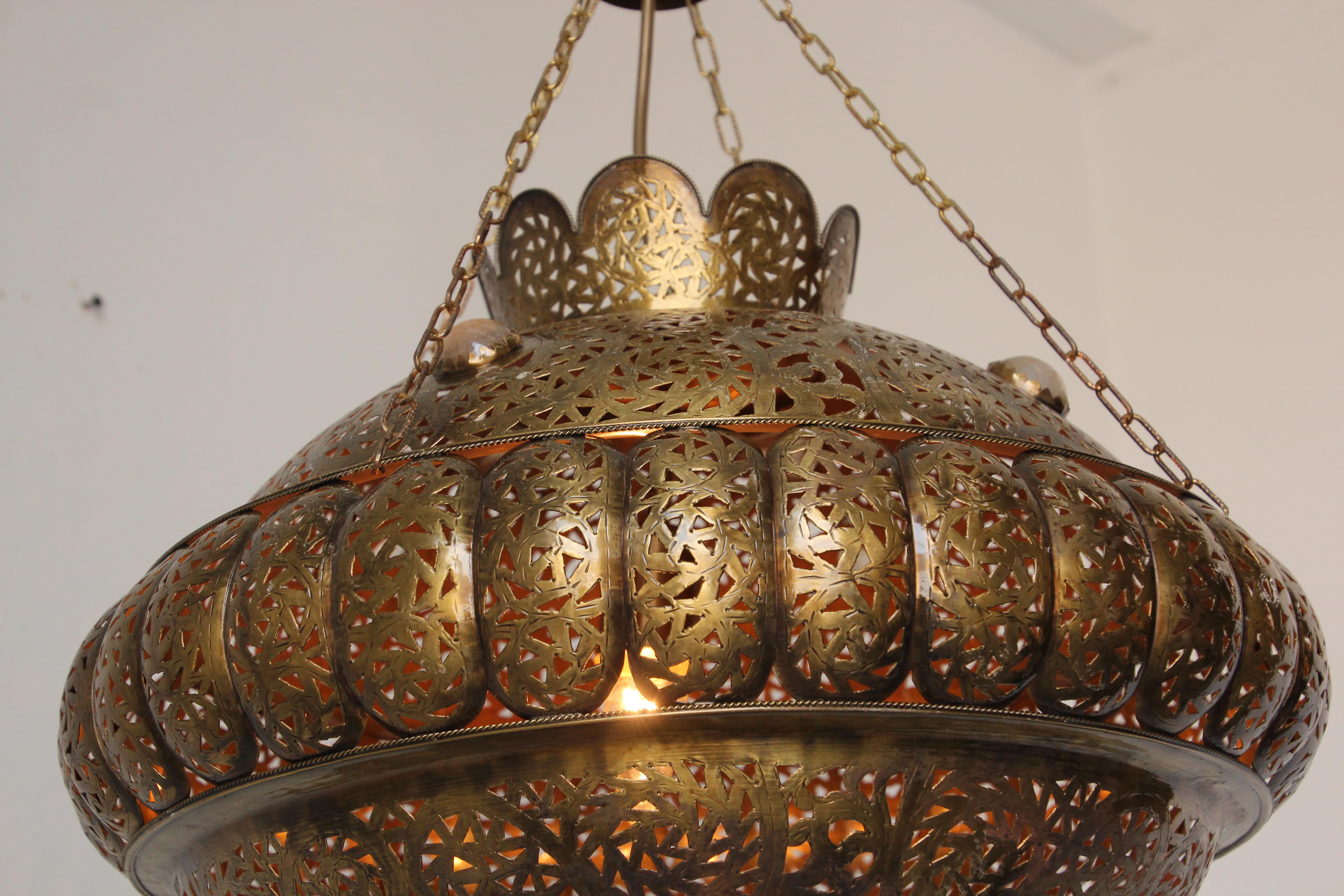Moroccan Brass Pendant in Alberto Pinto Moorish Style 11