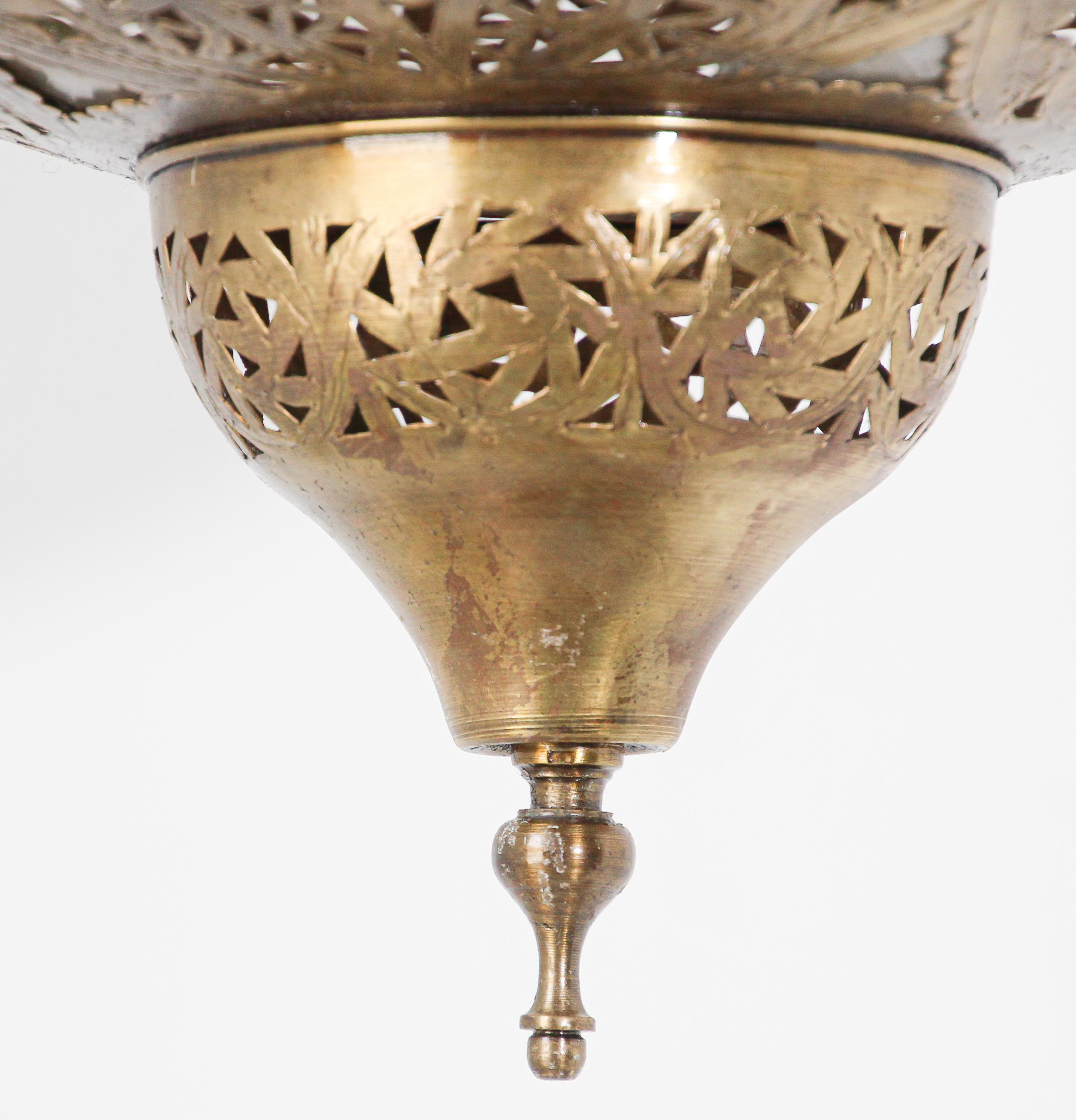 Moroccan Brass Pendant in Alberto Pinto Moorish Style In Good Condition In North Hollywood, CA