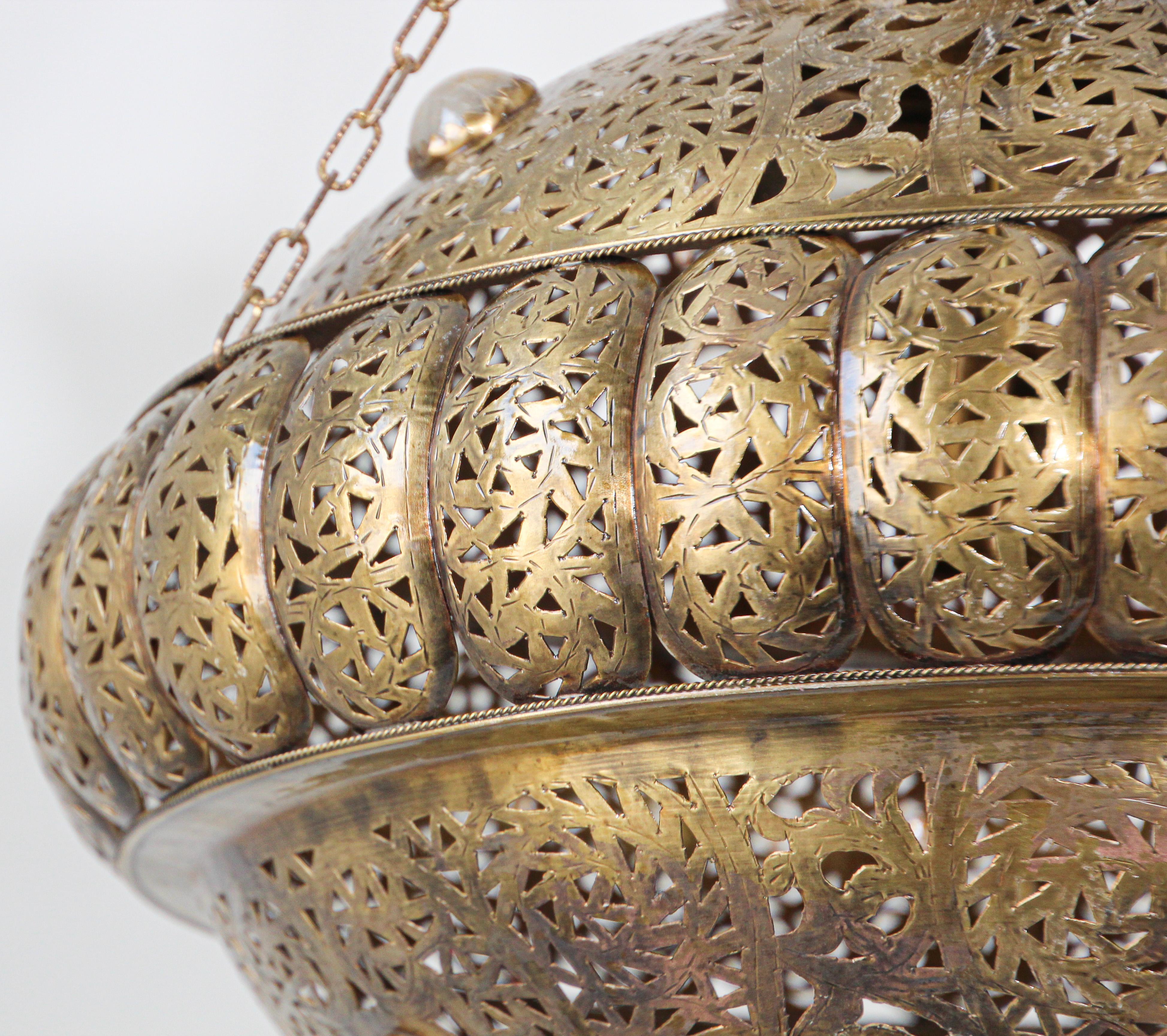 20th Century Moroccan Brass Pendant in Alberto Pinto Moorish Style