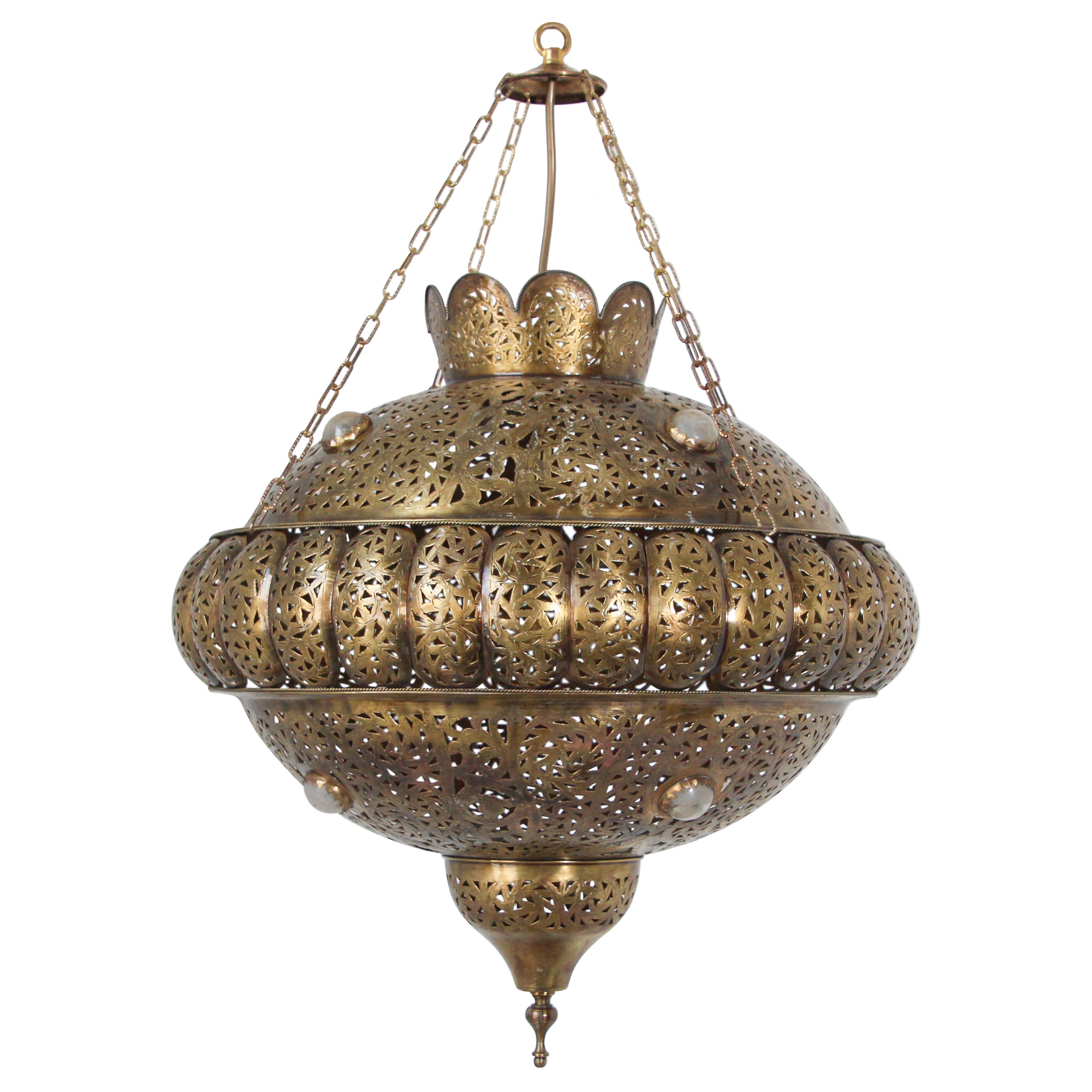 Moroccan Brass Pendant in Alberto Pinto Moorish Style