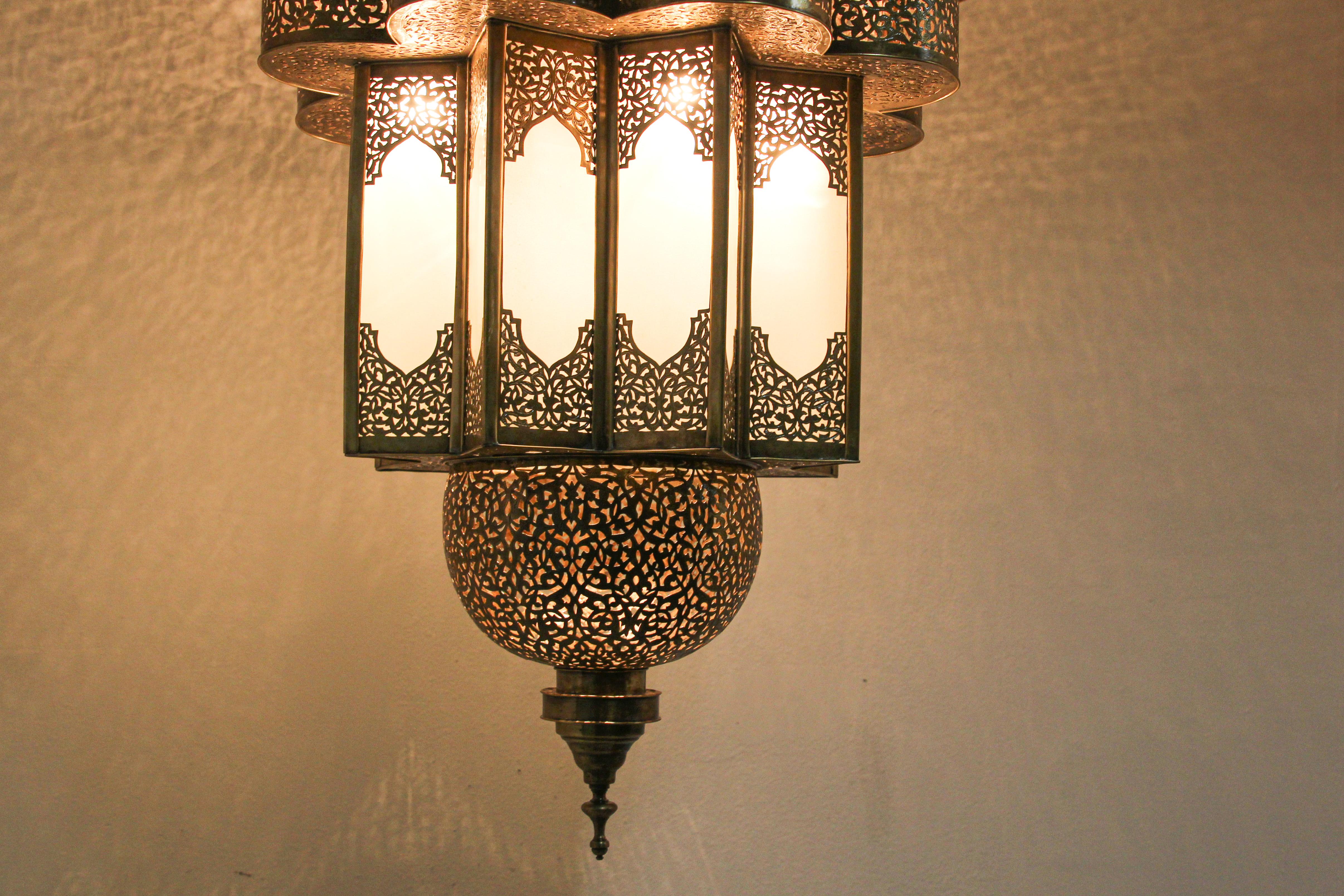 Moroccan Moorish Brass Tangier Chandelier 2