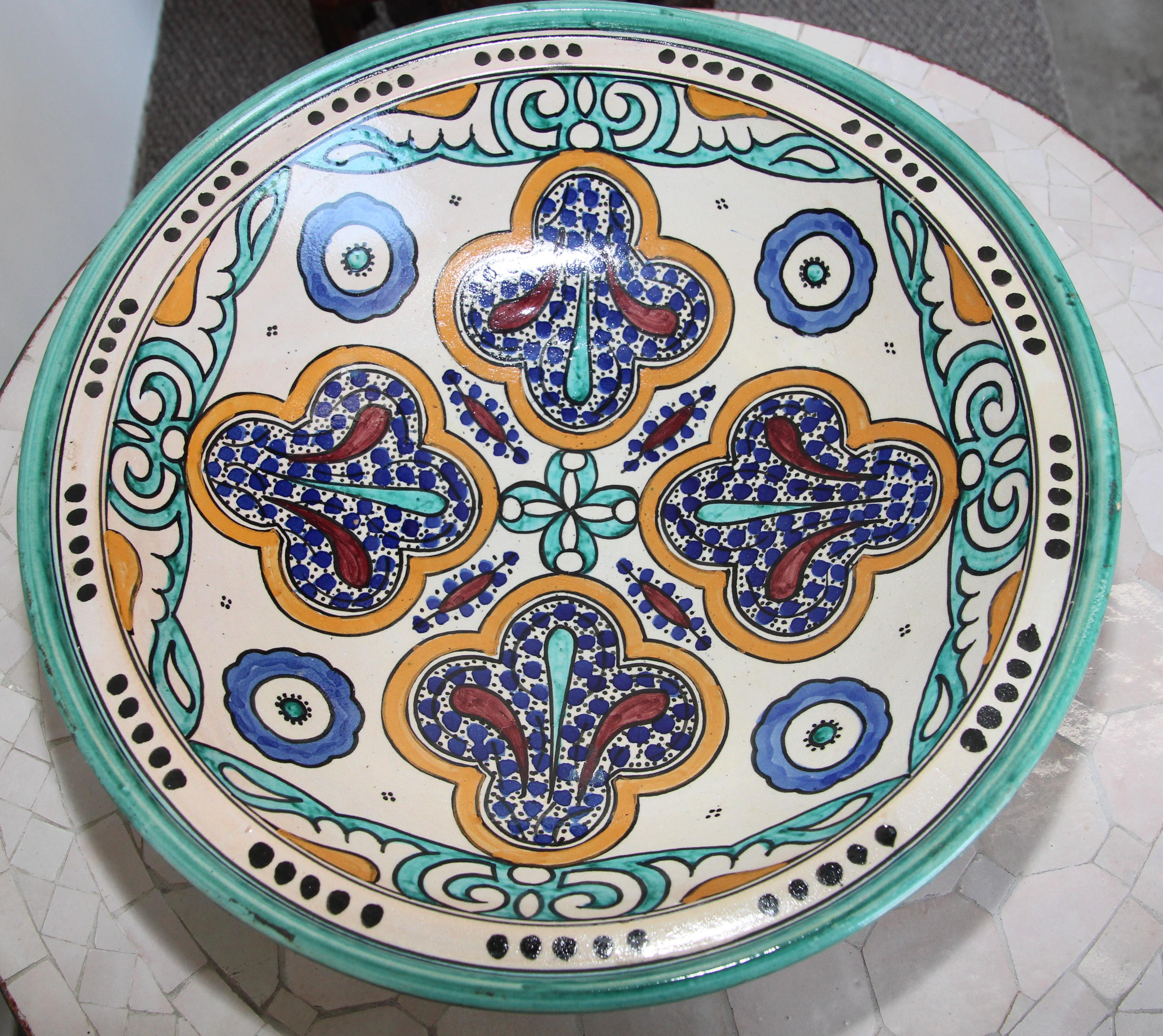 Bol en céramique mauresque marocaine avec couvercle, Tajine de Fez en vente 6