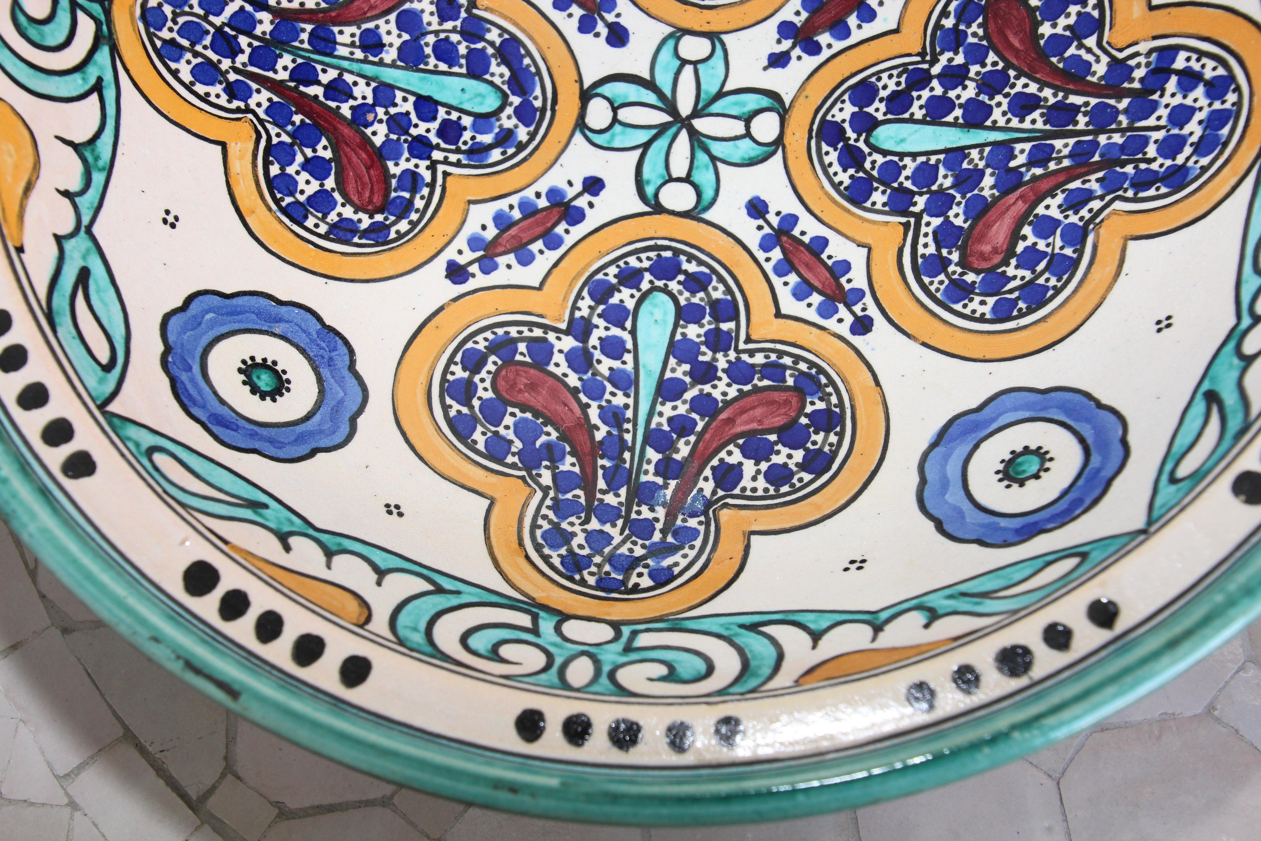 Moroccan Moorish Ceramic Bowl with Lid, Tajine from Fez For Sale 11