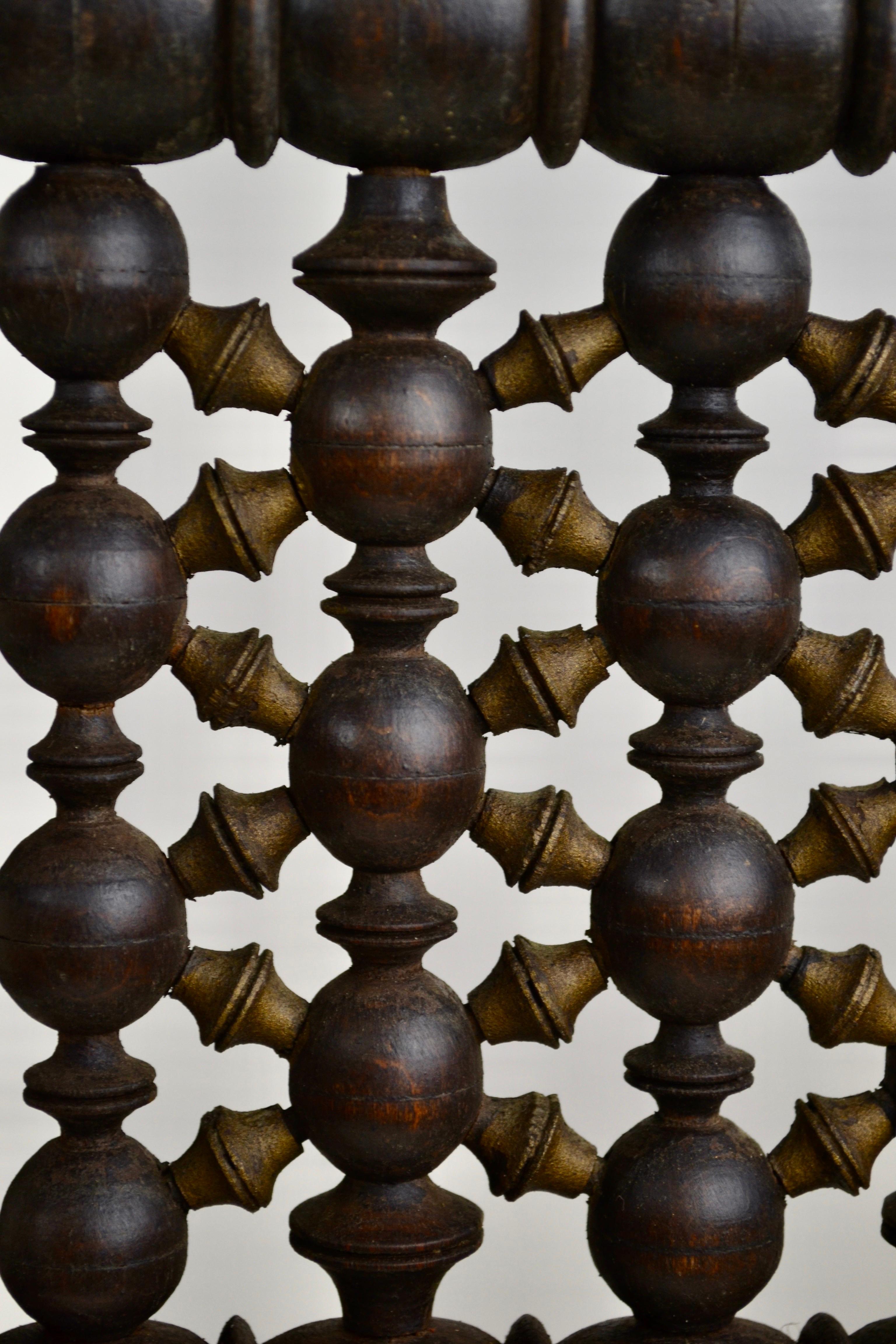 20th Century Moroccan Moorish Copper Tray Table with Hand-Carved Folding Base For Sale
