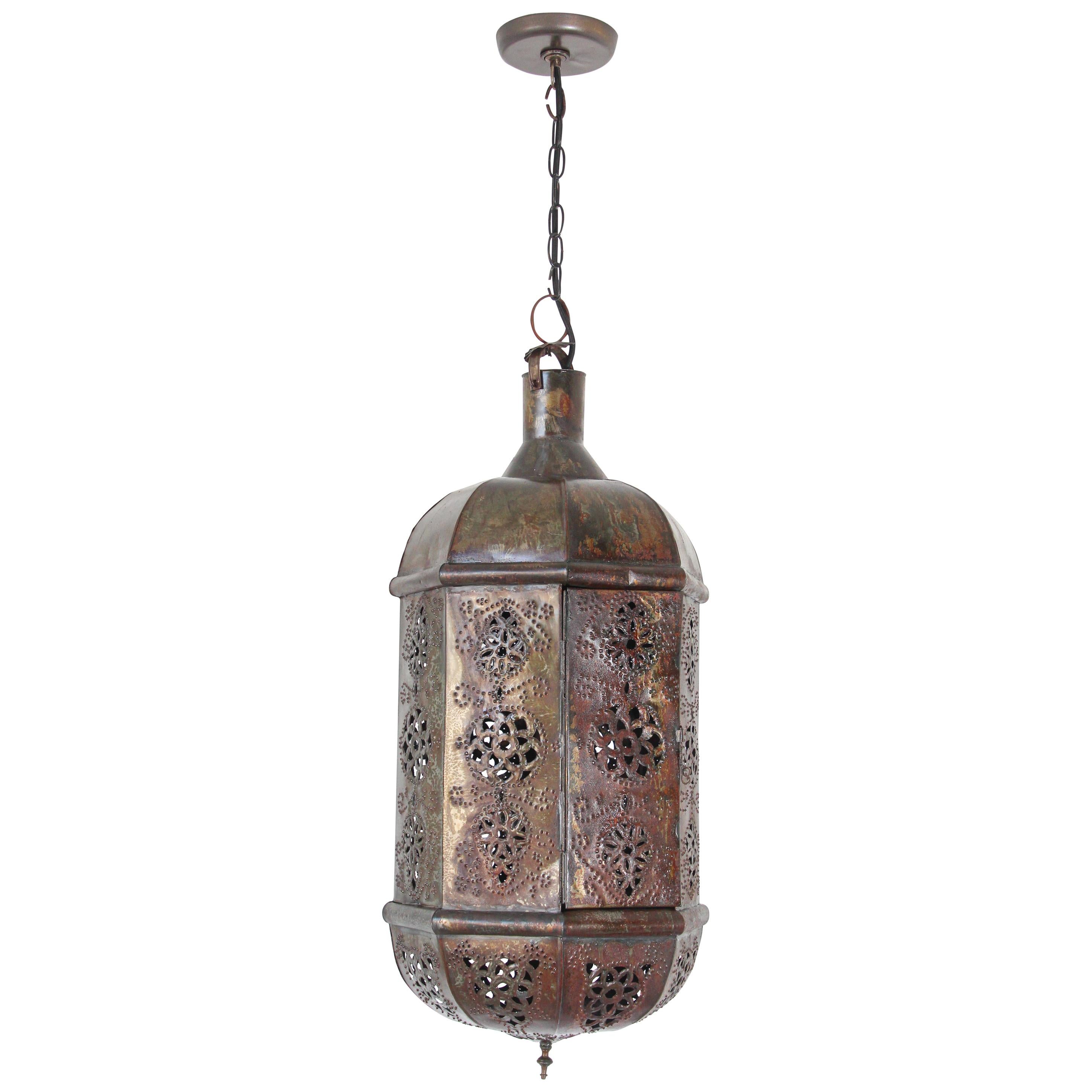 Moroccan Moorish Handcrafted Metal Lantern Pendant