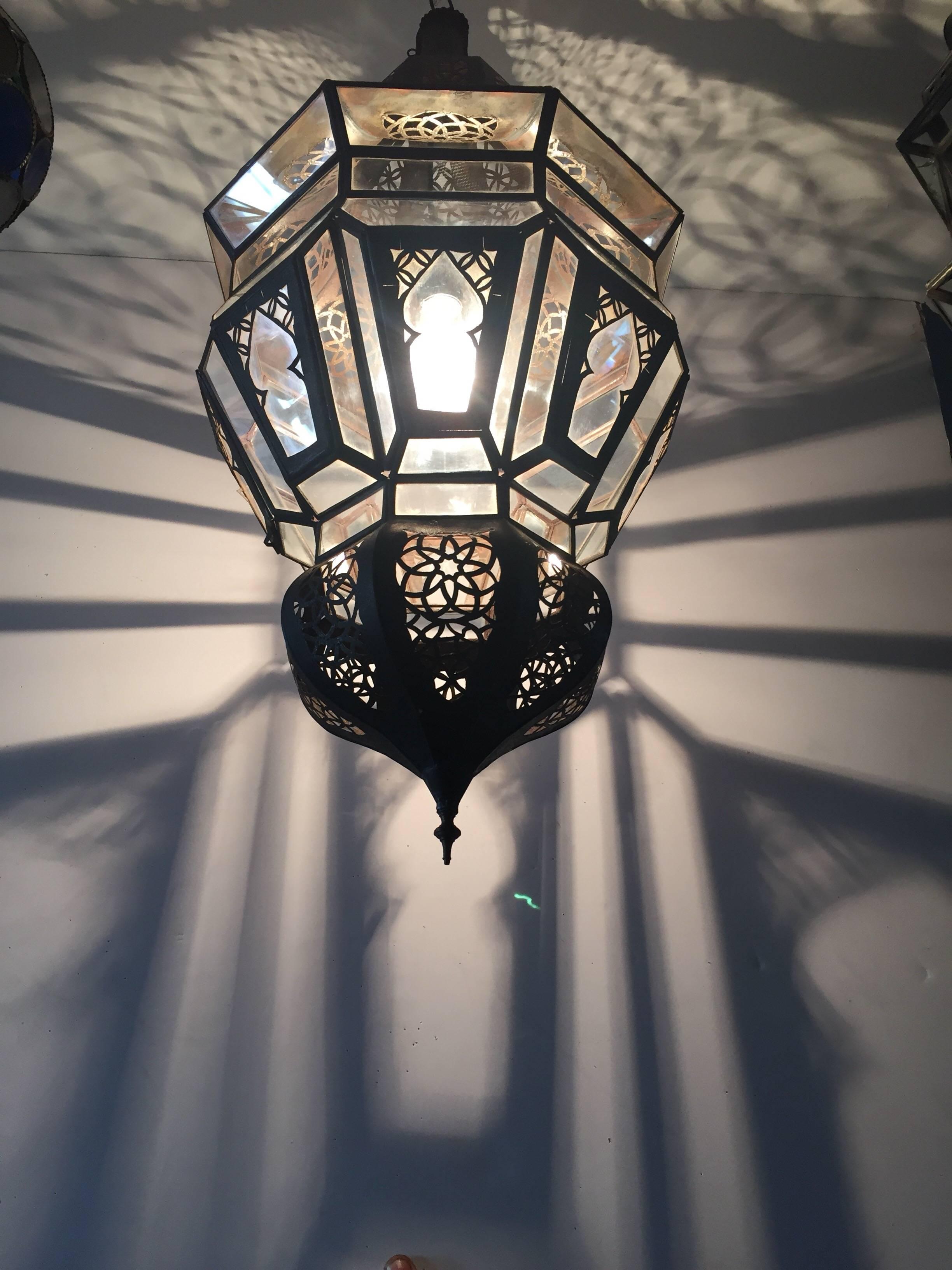 Cut Glass Moroccan Moorish Harem Hanging Pendant Light For Sale