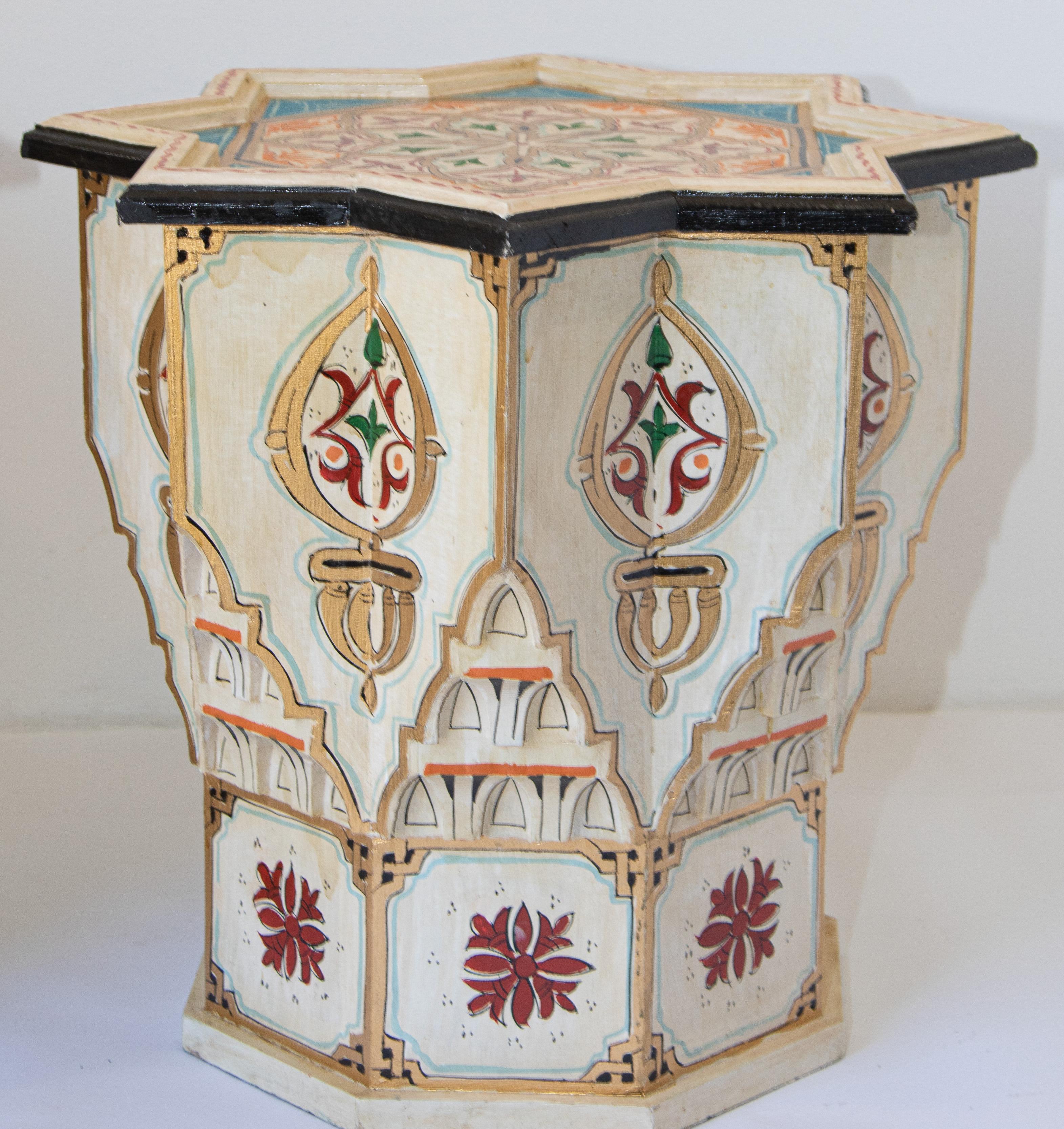 Moroccan Moorish Ivory Side Tables a Pair 4