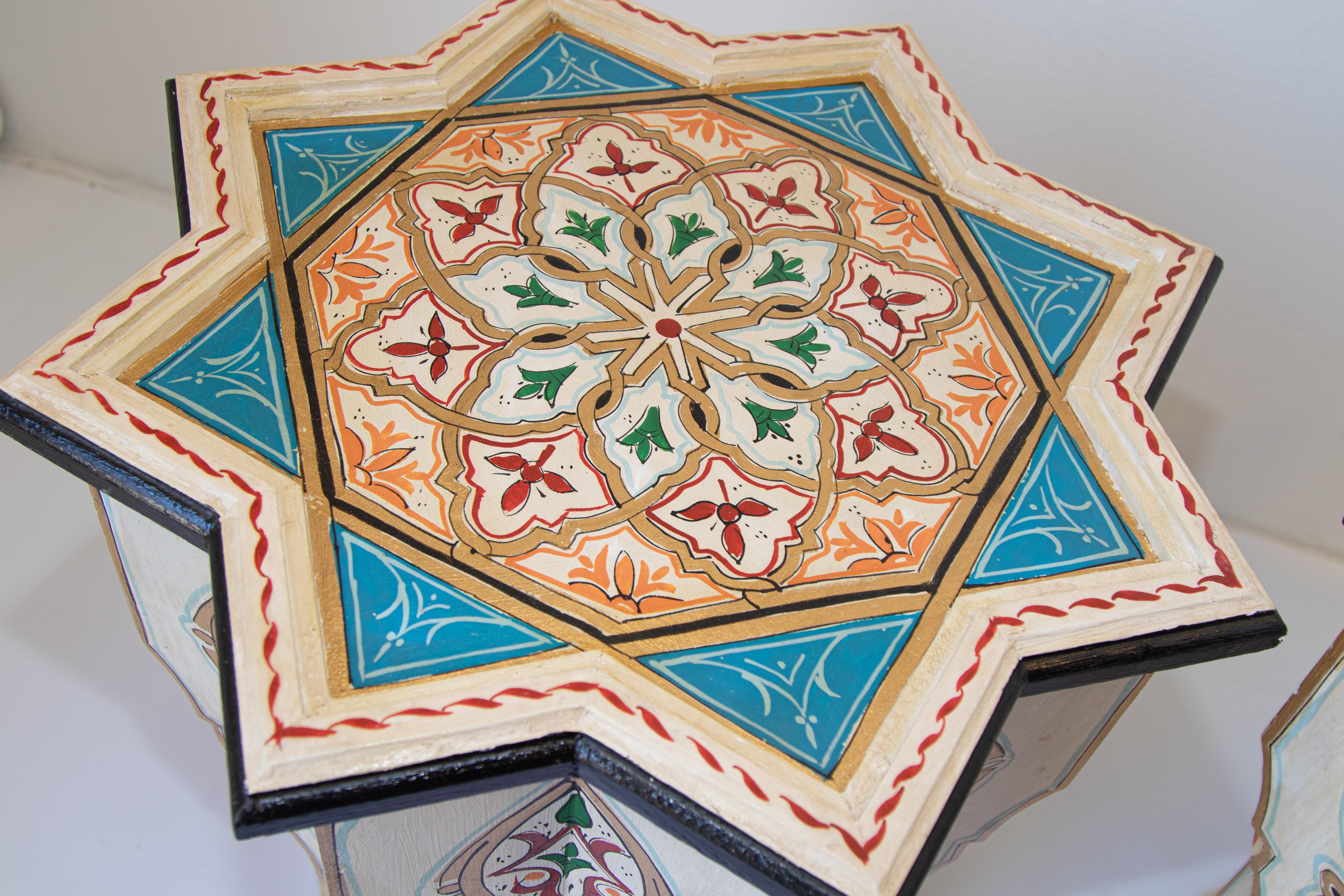 Moroccan Moorish Ivory Side Tables a Pair 13