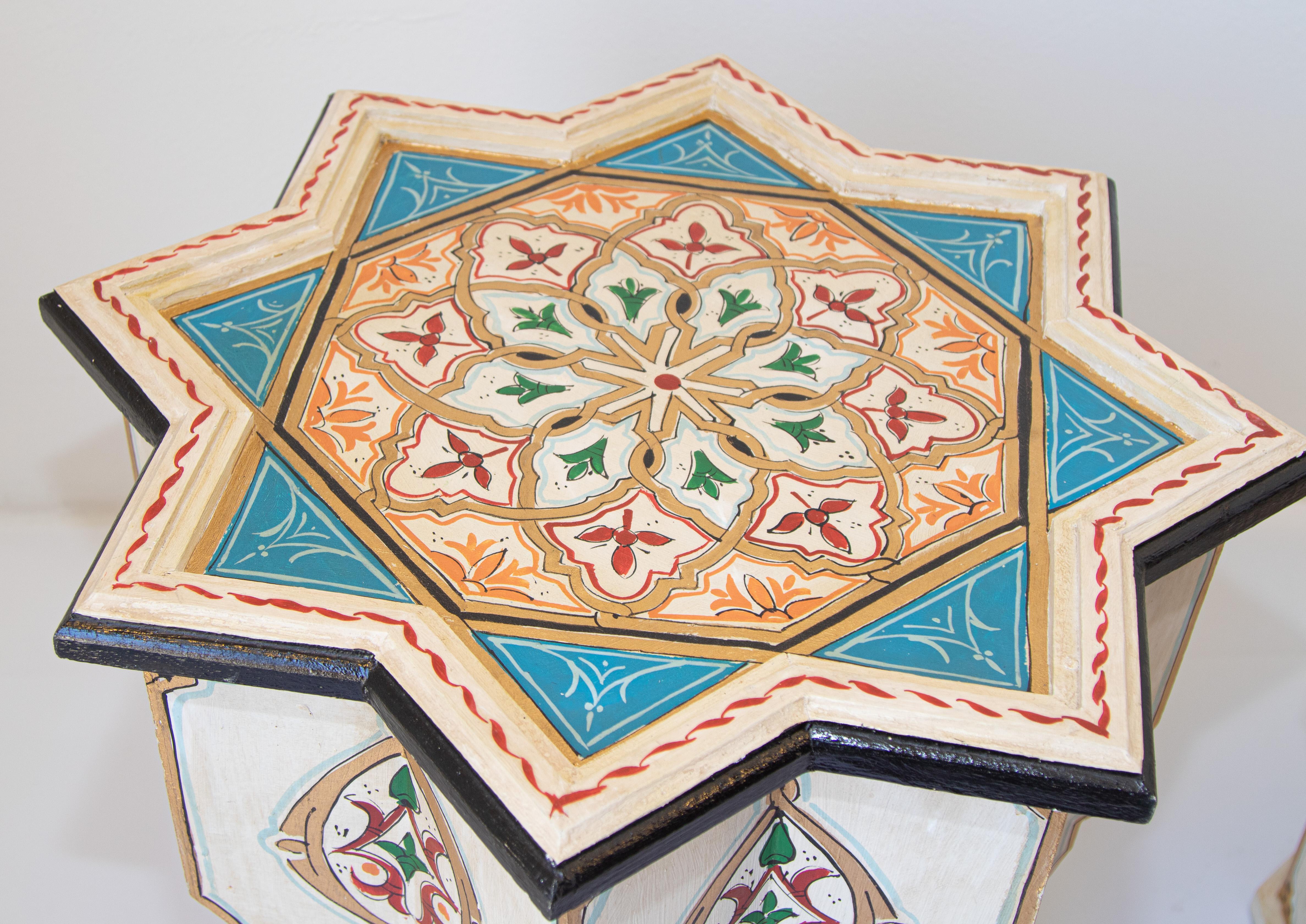20th Century Moroccan Moorish Ivory Side Tables a Pair
