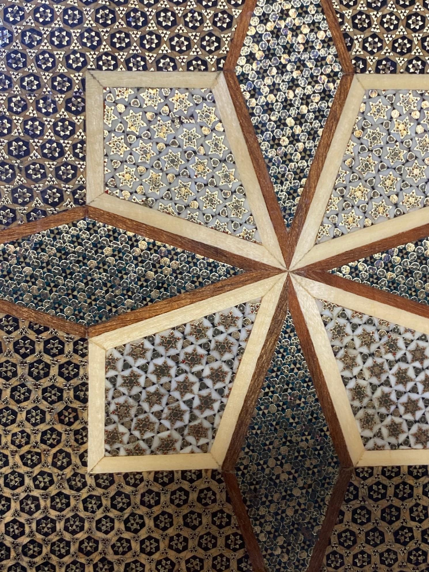 Marokkanische maurische Nahost Intarsien Mikro Mosaik Backgammon und Schachbrett im Angebot 8
