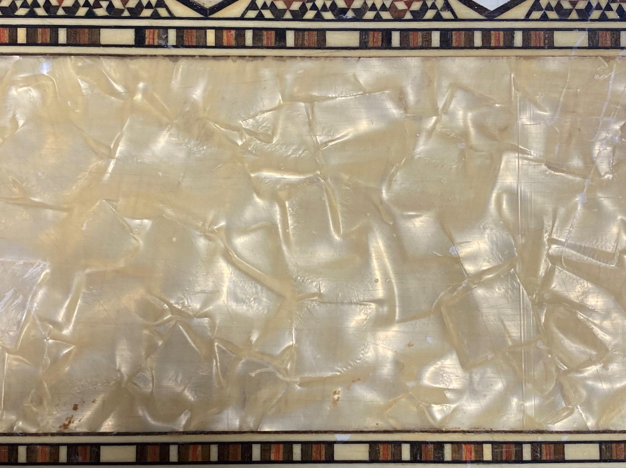 Moroccan Moorish Middle Eastern Large Inlaid Wood Micro Mosaic Jewelry Box For Sale 2