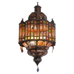 Moroccan Moorish Multicolor Glass Light Fixture