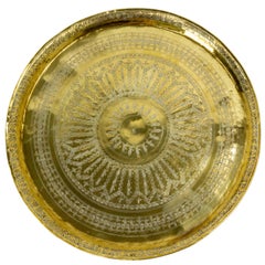 Moroccan Moorish Polished Copper Tray Early 20th Century