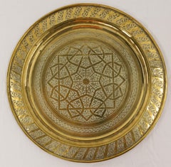 Moroccan Moorish Polished Copper Tray Late 19th Century