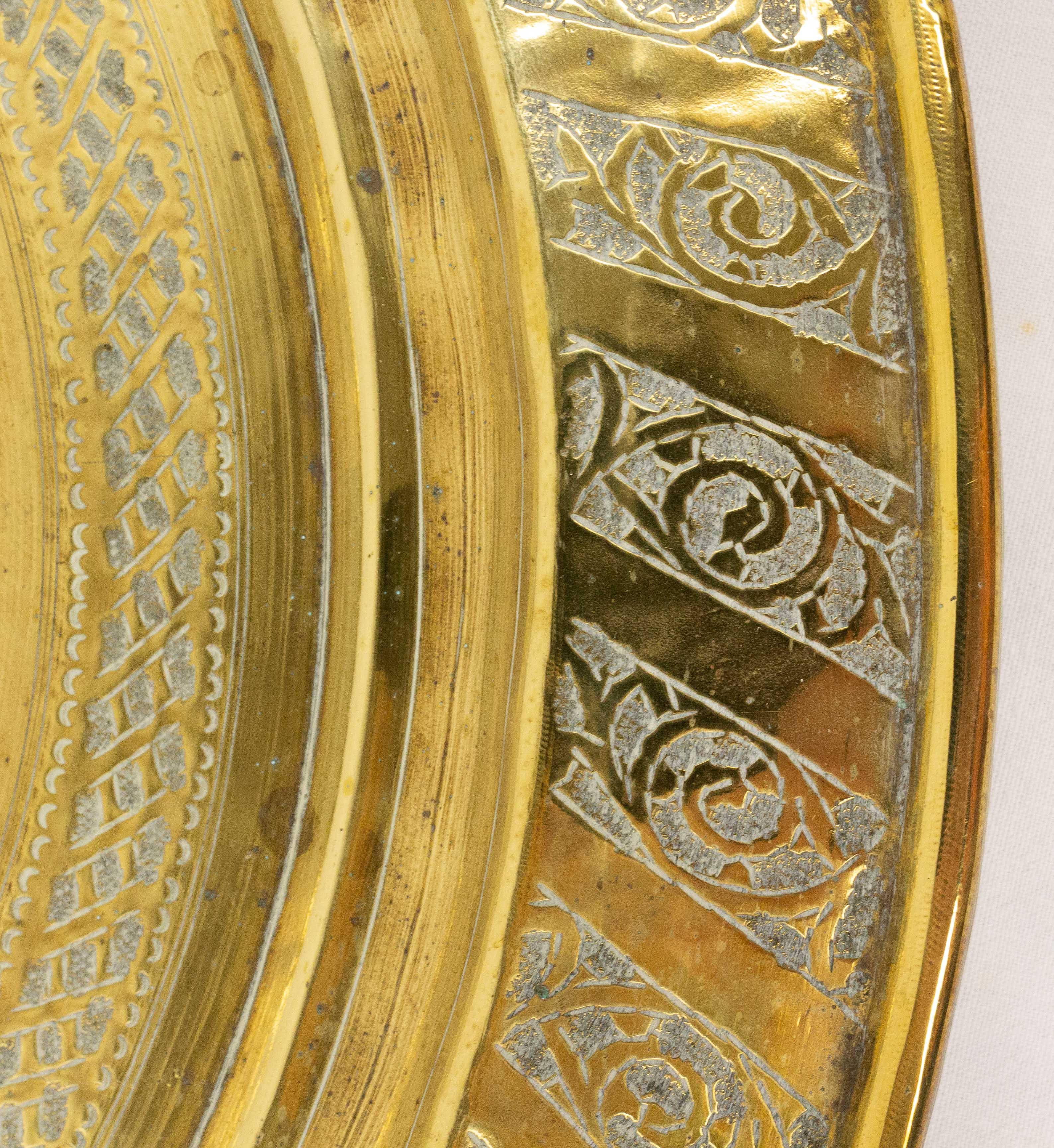 Moroccan Moorish Polished Copper Tray Late 19th Century 1
