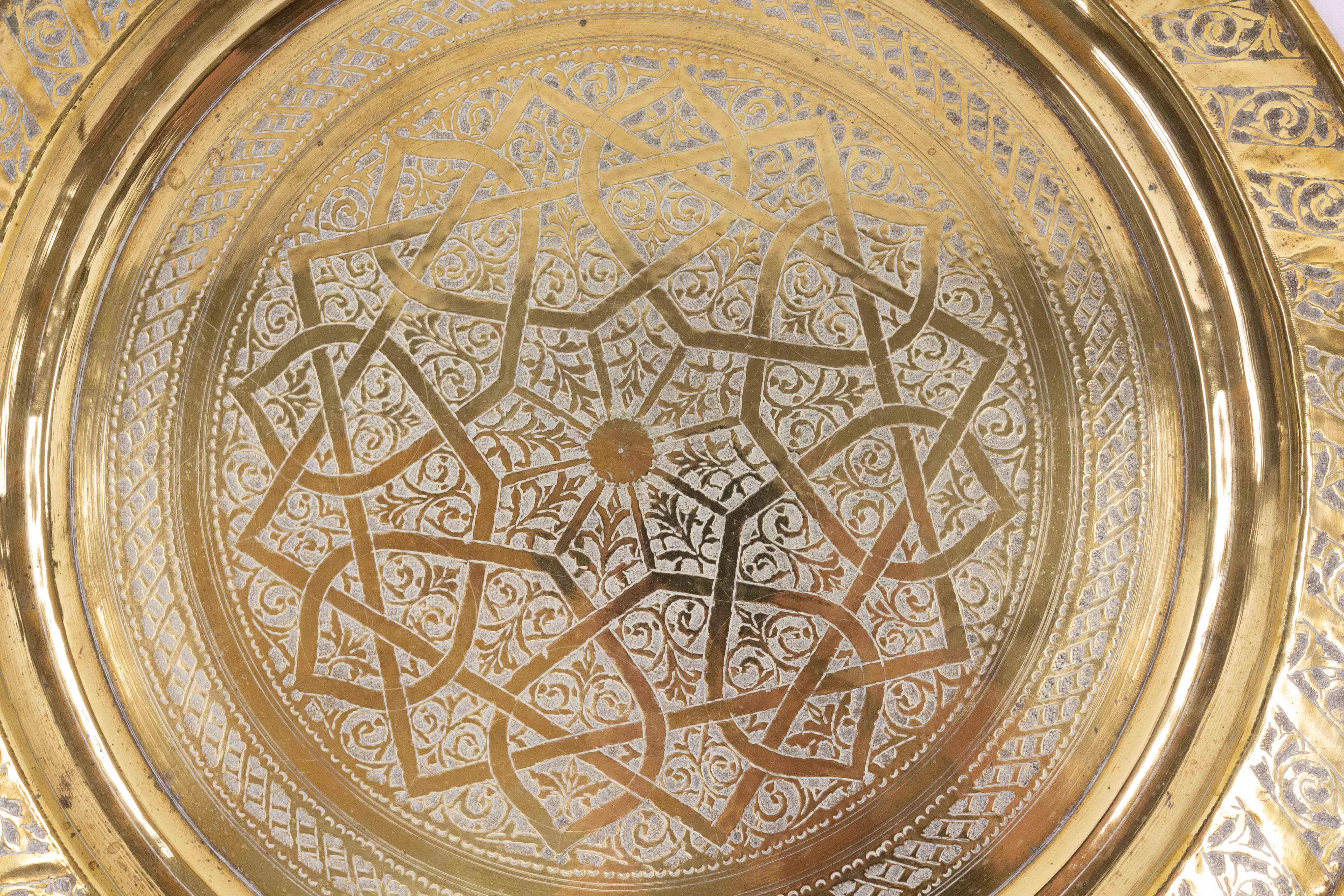 Moroccan Moorish Polished Copper Tray Late 19th Century 2