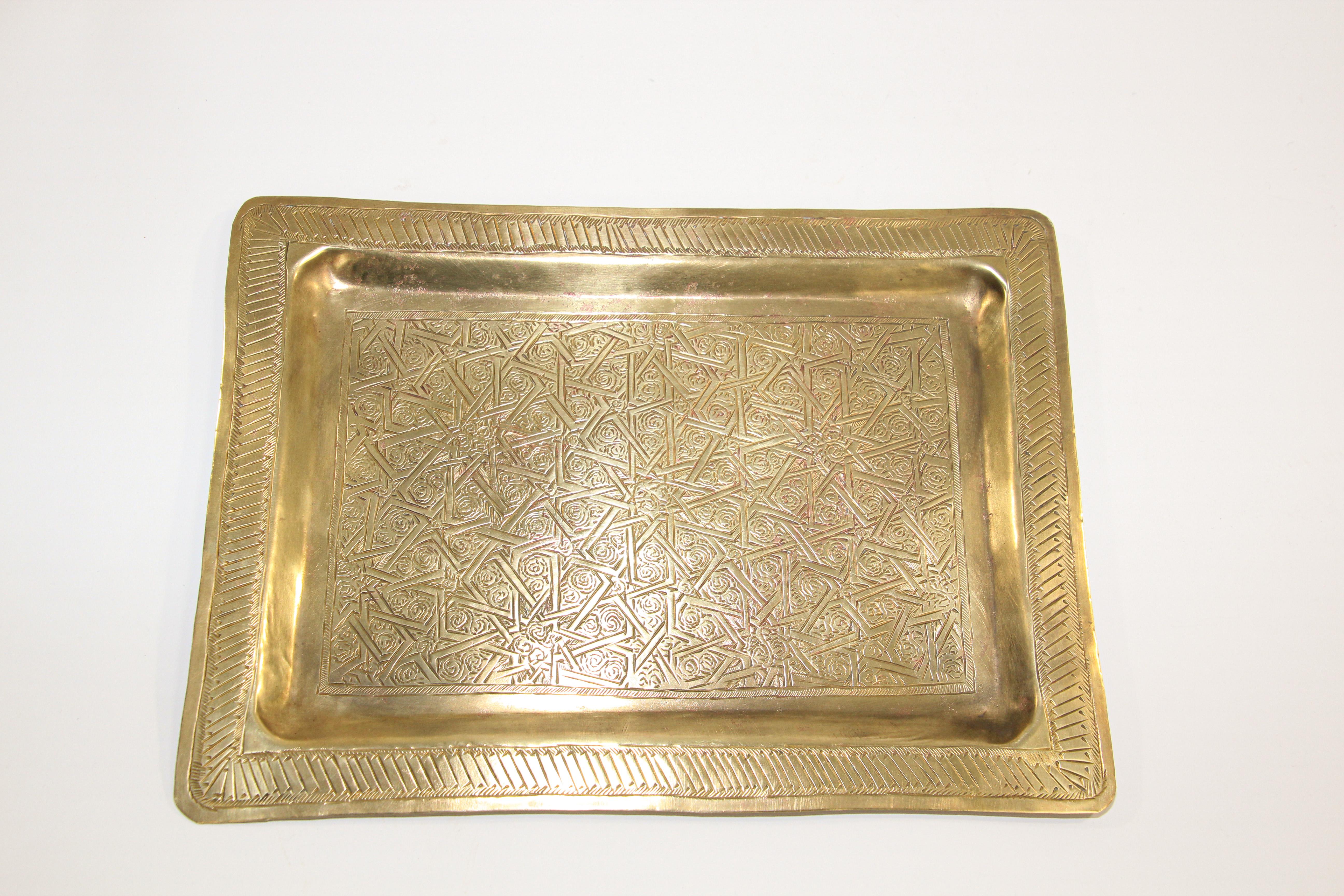 brass tray rectangular