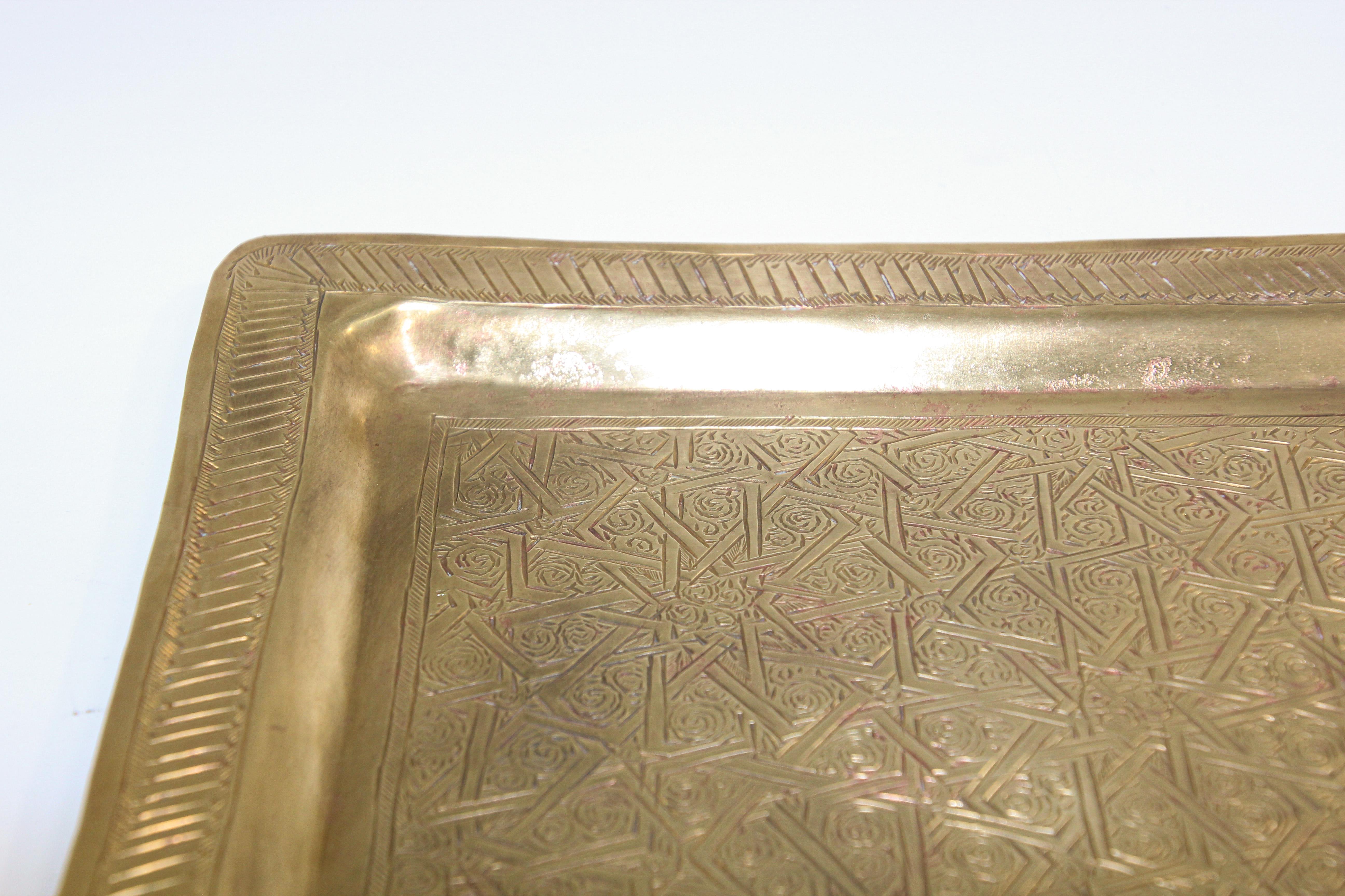 brass tray rectangle