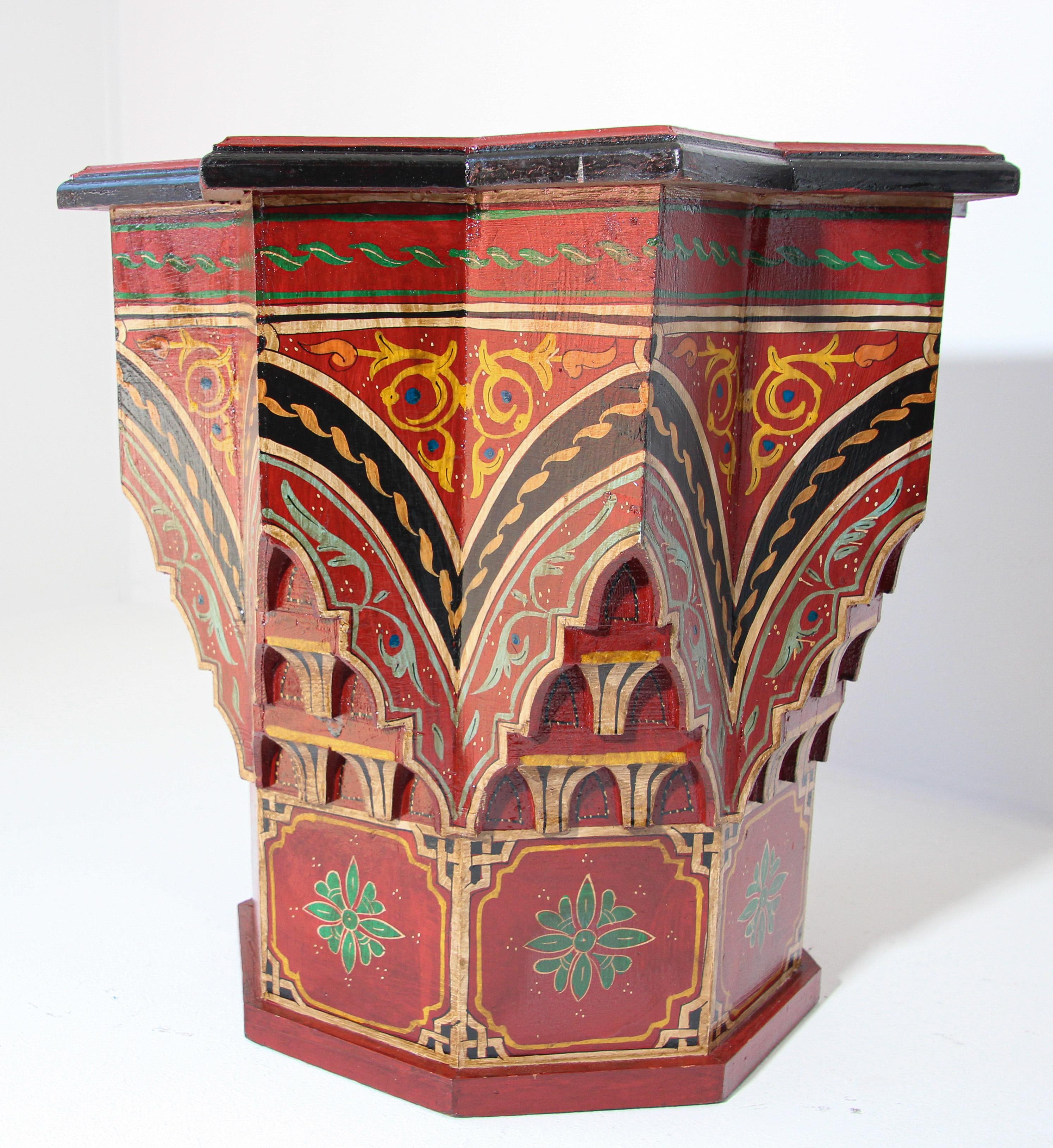 Moroccan Moorish Star Red Side Table 7