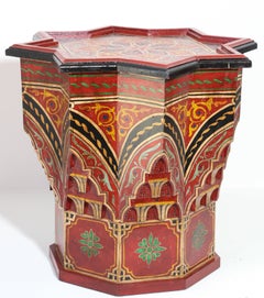Moroccan Moorish Star Red Side Table