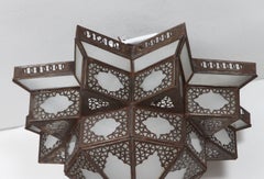 Moroccan Moorish Star Shape Frosted Glass Lantern Light Shade