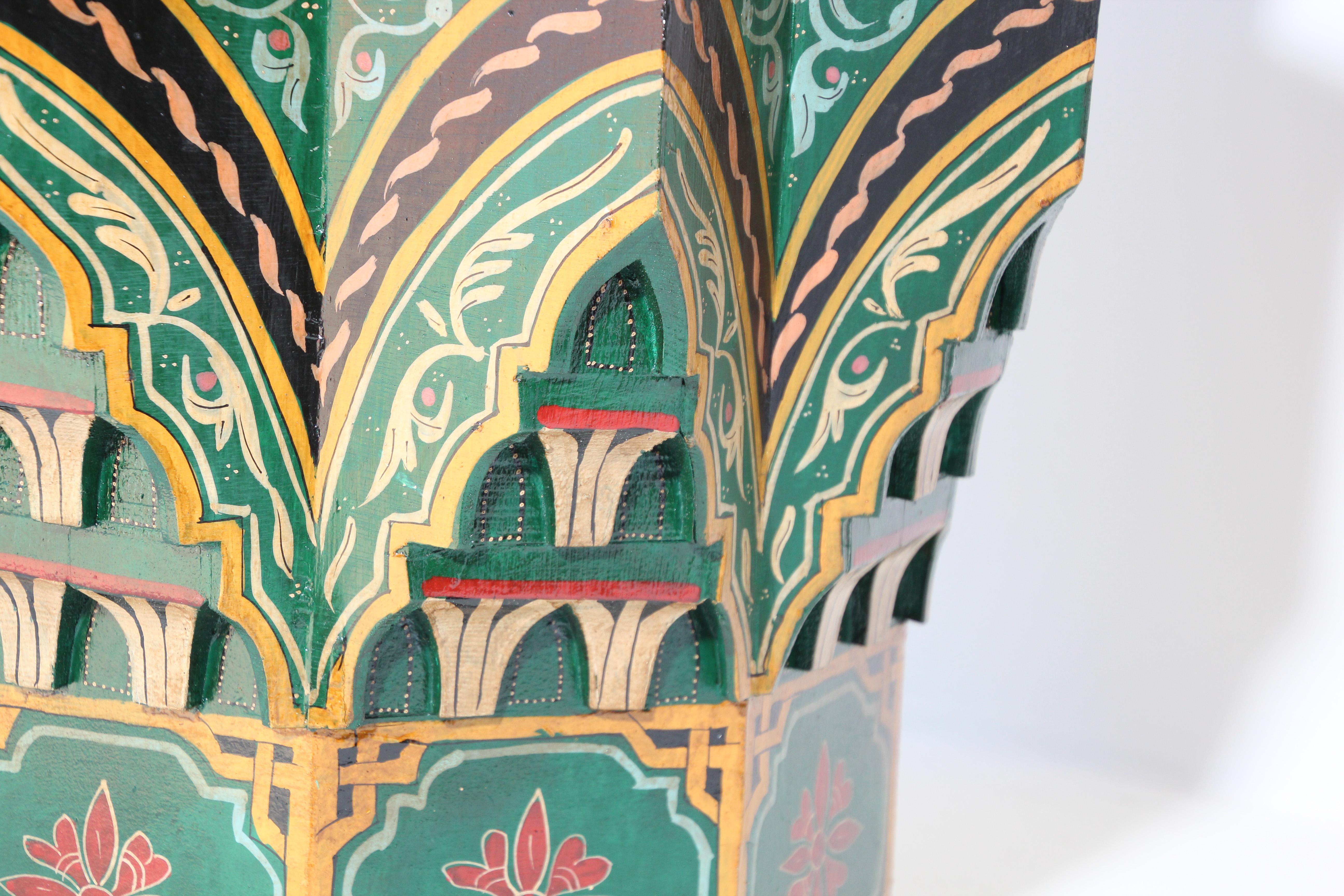 Moroccan Moorish Star Shape Green Side Table 2