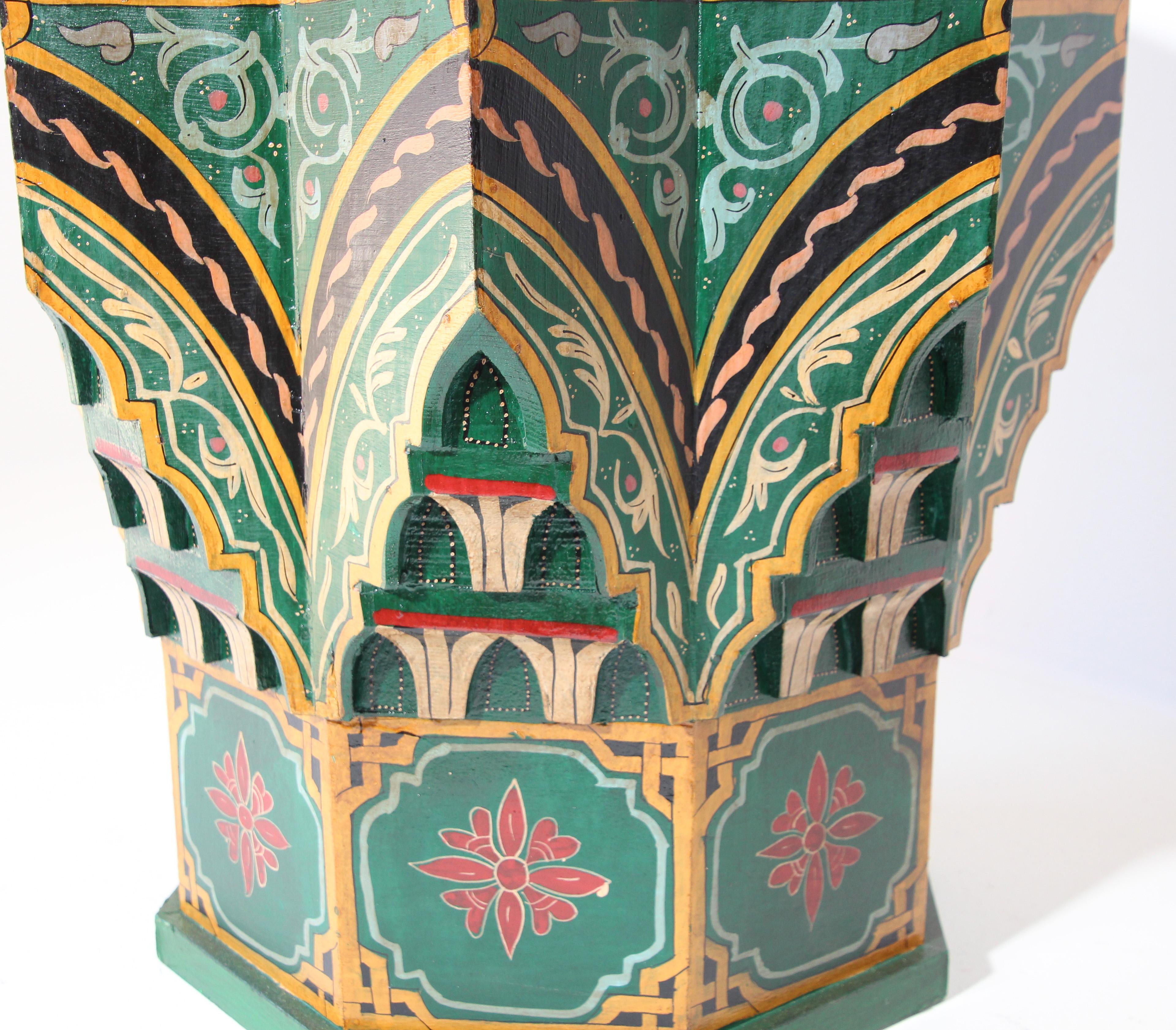 Moroccan Moorish Star Shape Green Side Table 4