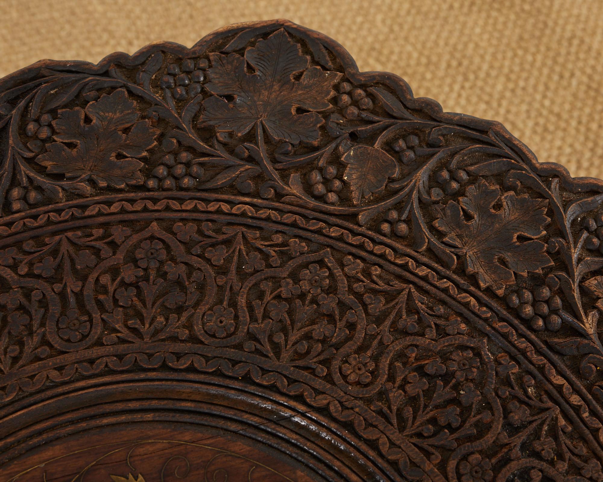 Moroccan Moorish Style Hand Carved Drinks Table 8