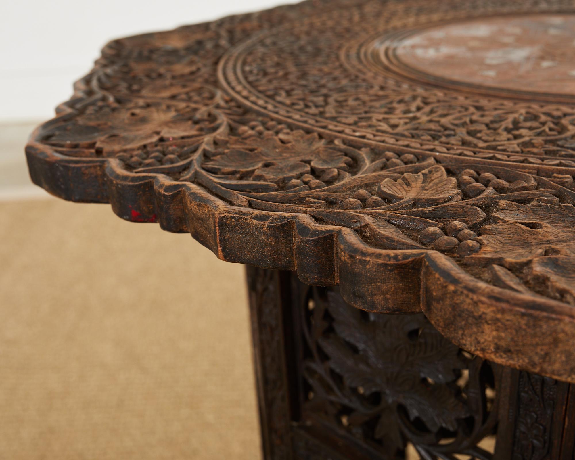 Moroccan Moorish Style Hand Carved Drinks Table 13