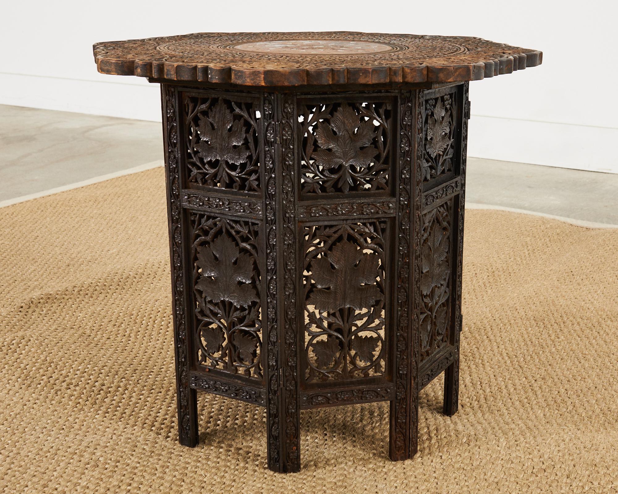 Moroccan Moorish Style Hand Carved Drinks Table 1