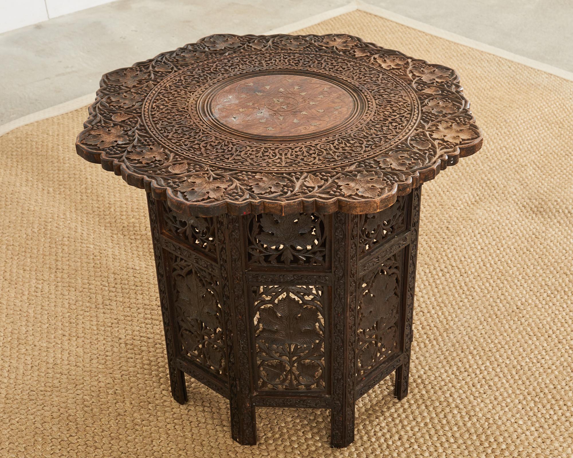 Moroccan Moorish Style Hand Carved Drinks Table 3