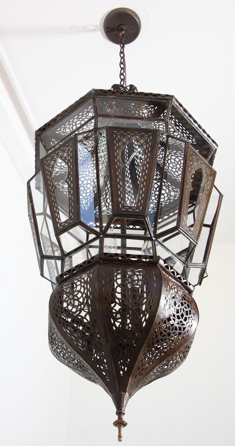 Moroccan Moorish Vintage Hanging Light Fixture For Sale 6