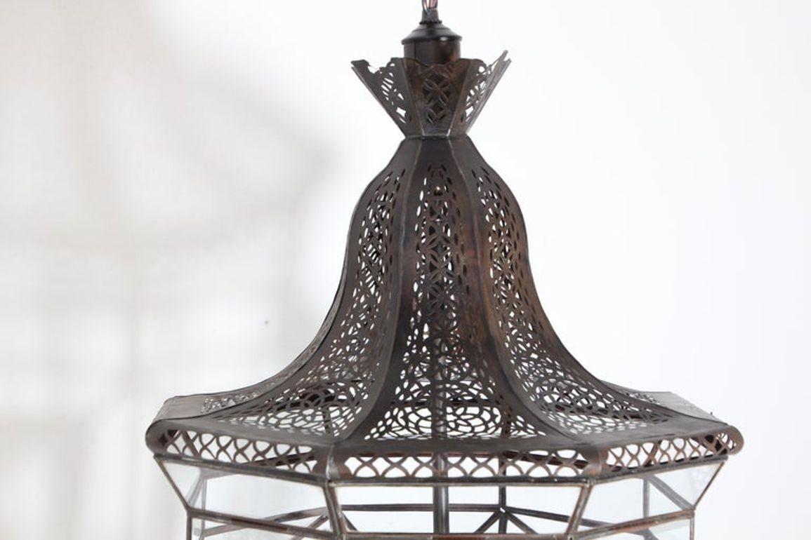 Moroccan Moorish Vintage Hanging Light Fixture For Sale 11