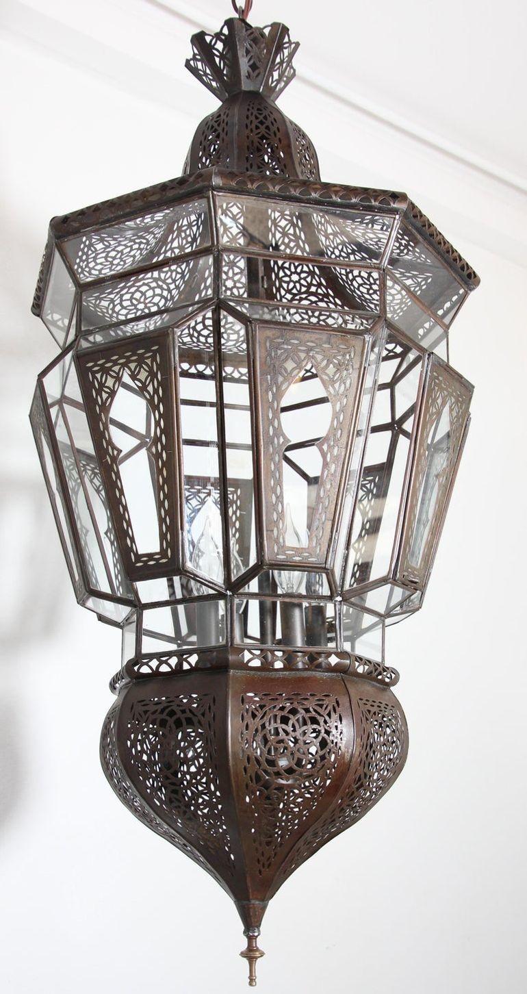 Moroccan Moorish Vintage Hanging Light Fixture For Sale 1