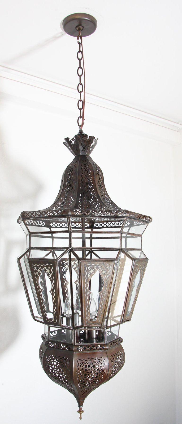 Moroccan Moorish Vintage Hanging Light Fixture For Sale 2