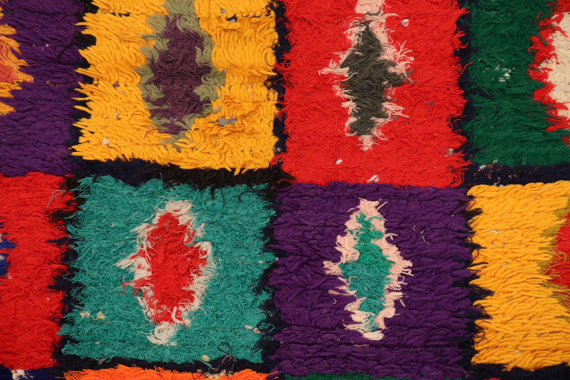 Tappeto Runner Moroccan - Lana Blu Rosa Rosso Purpel - 97528 In condizioni ottime in vendita a Dallas, TX