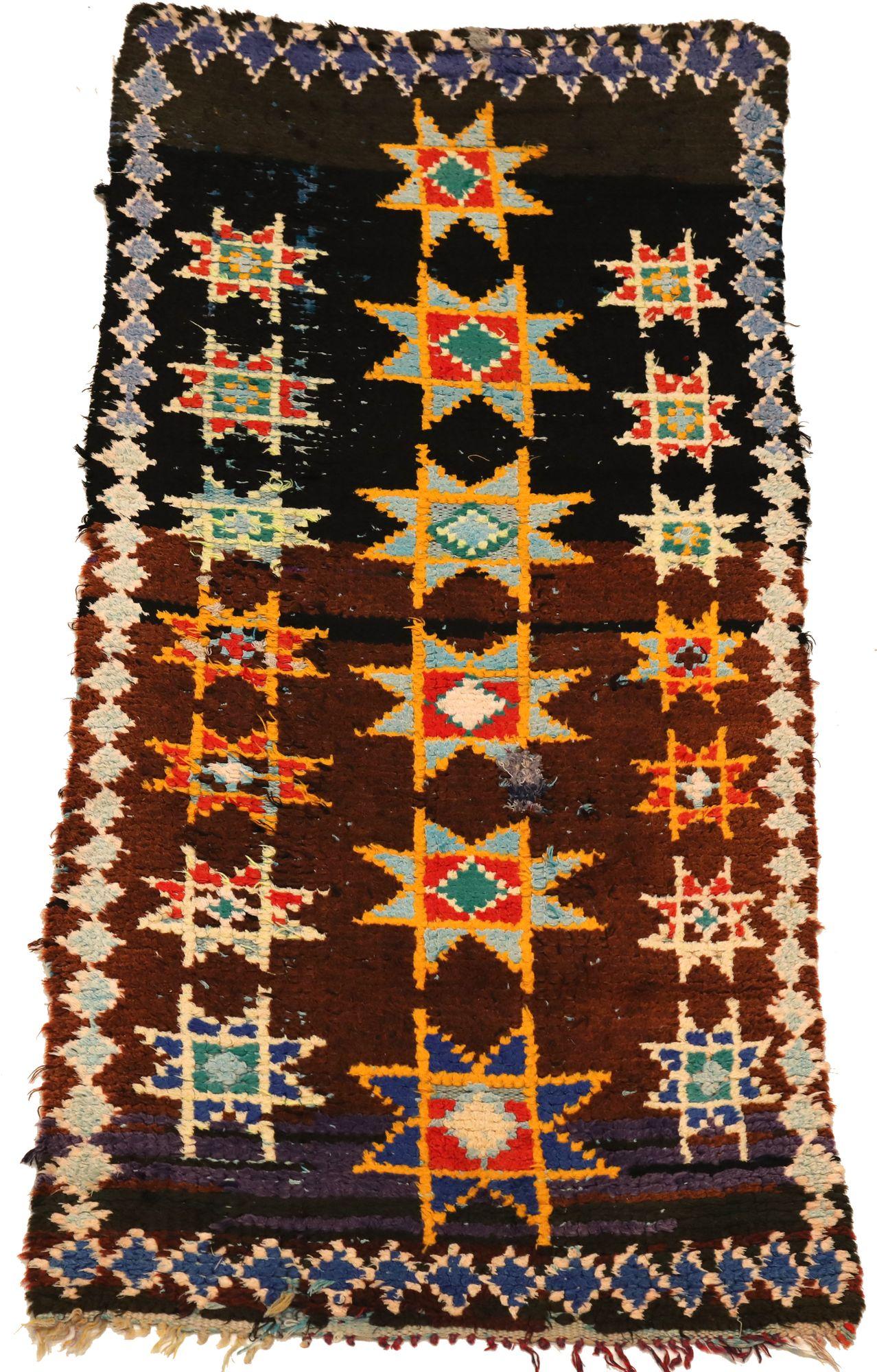 A Bold Moroccan Tribal Wool Small Rug

This extraordinary rug bursts with raw, untamed energy and spontaneous geometric forms. Its plush, shaggy texture and wildly vibrant palette create an unapologetically authentic statement piece for any