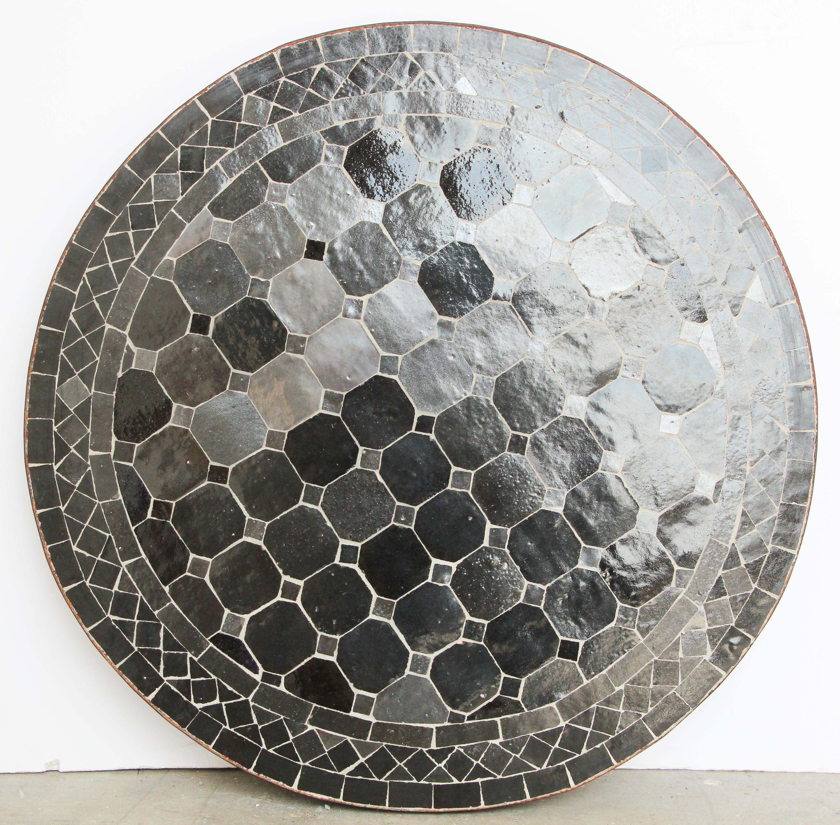 Moroccan Mosaic Black Color Bistro Tile Table 1
