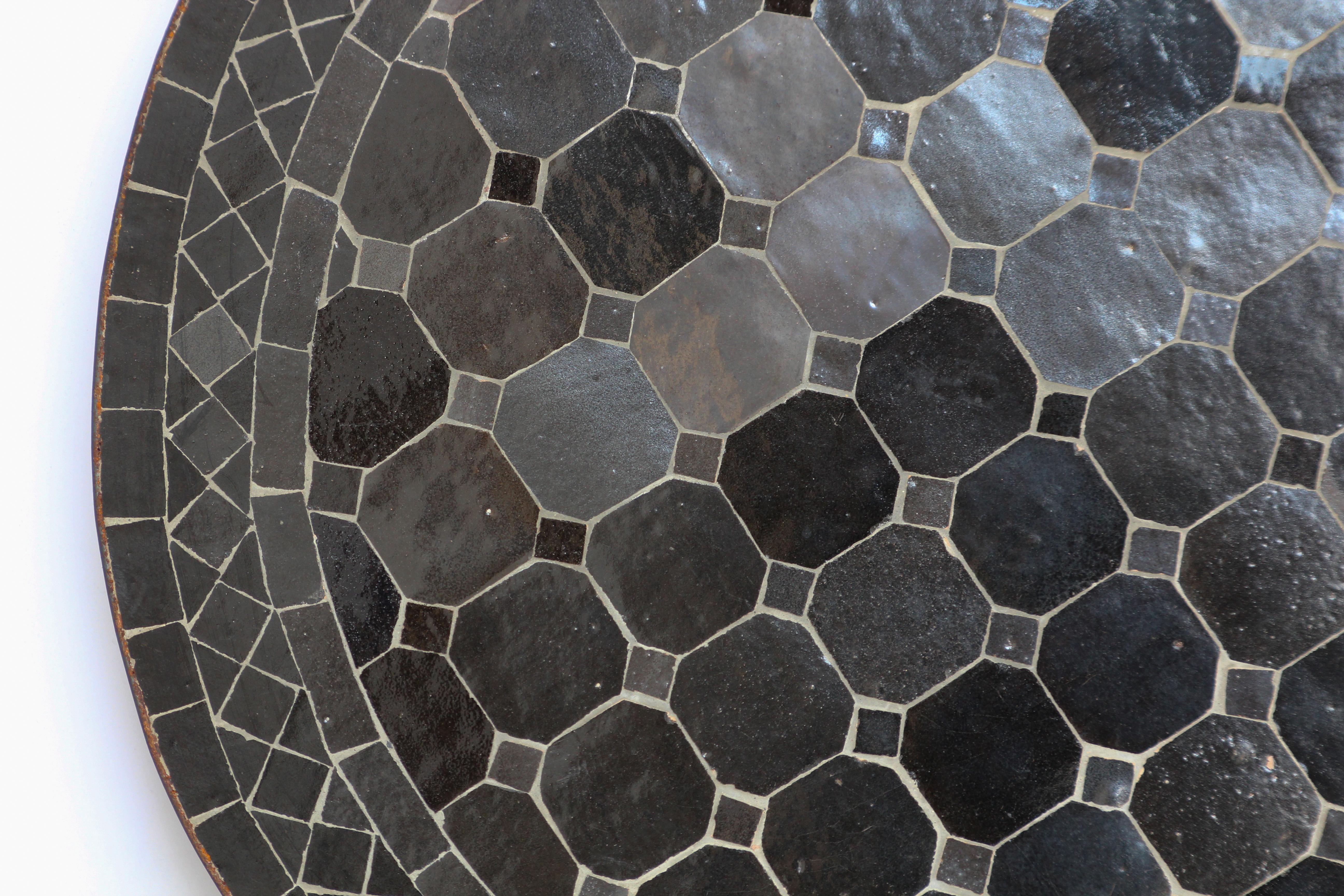 Moroccan Mosaic Black Color Bistro Tile Table 3