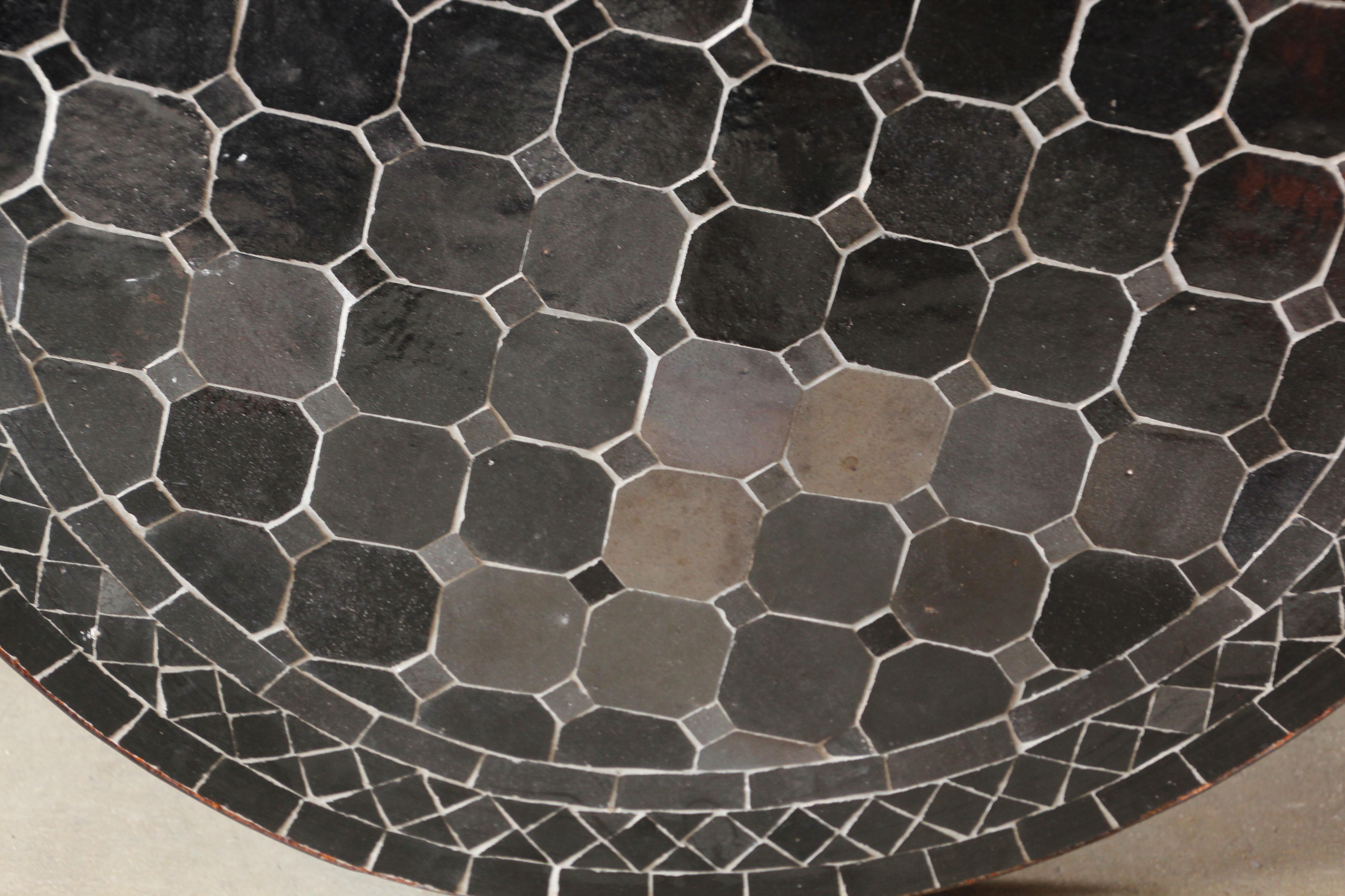 Moroccan Mosaic Black Color Bistro Tile Table 1