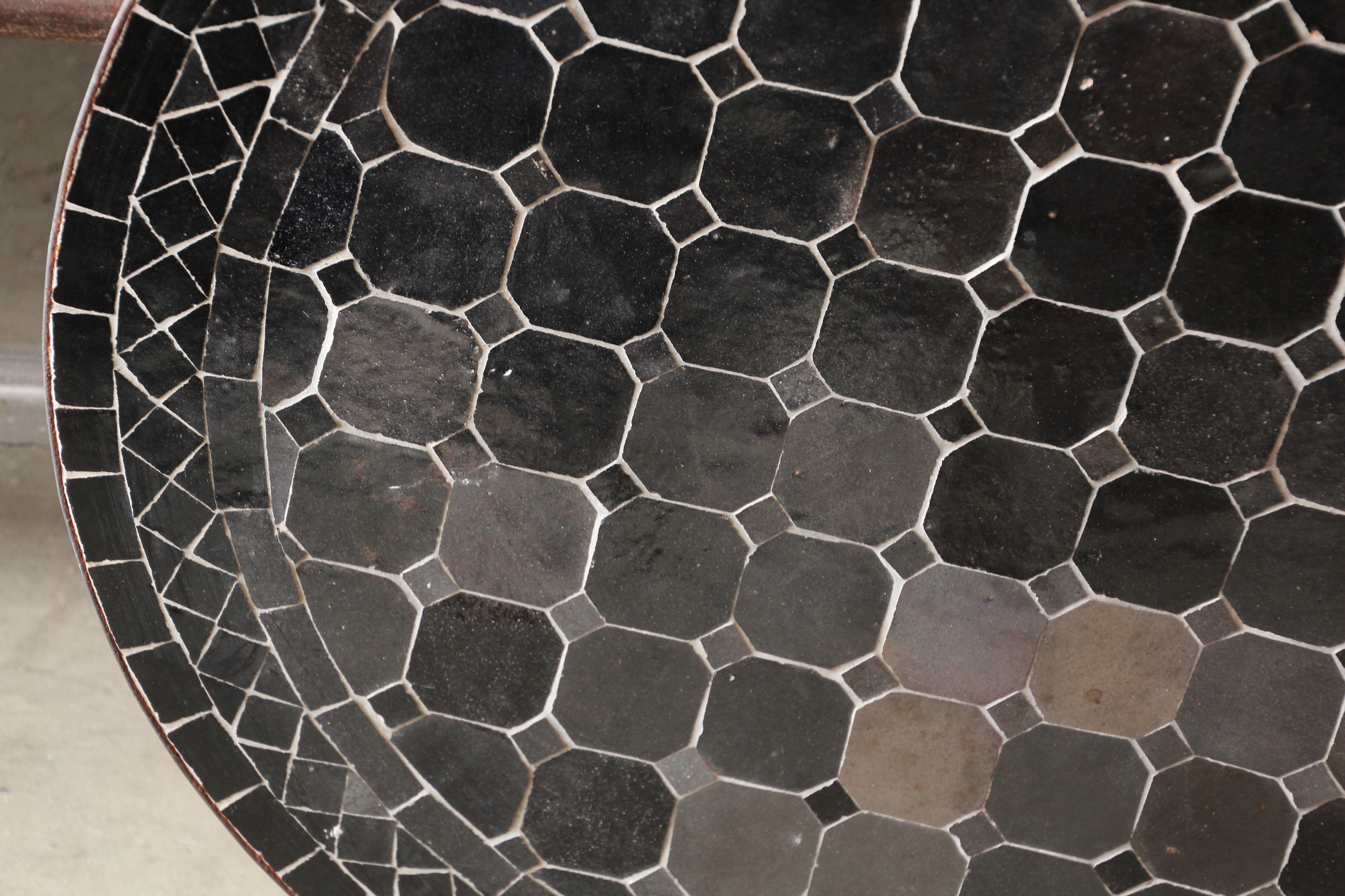 Moroccan Mosaic Black Color Bistro Tile Table 2