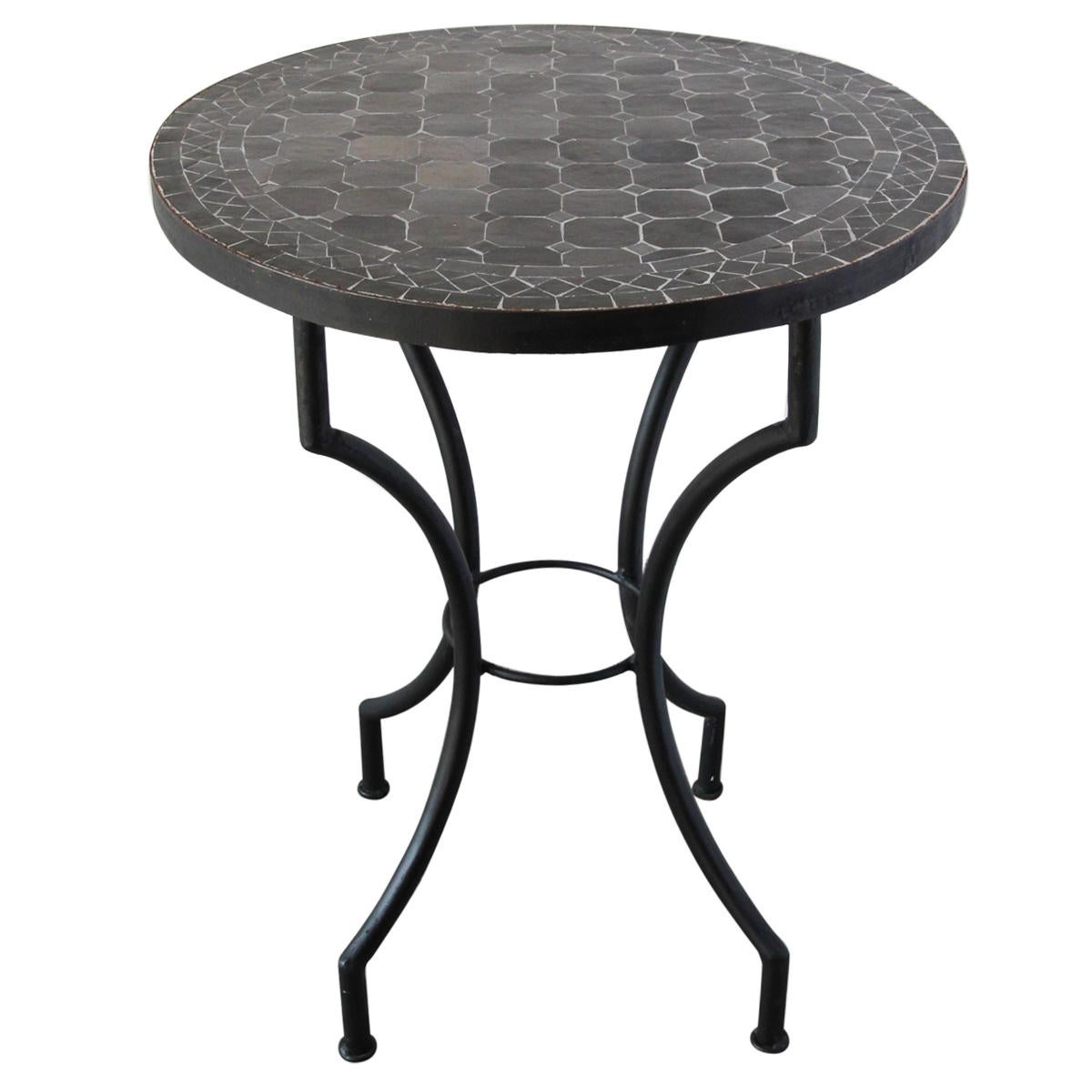 Moroccan Mosaic Black Color Bistro Tile Table