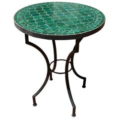 Moroccan Mosaic Emerald Green Tiles Bistro Table