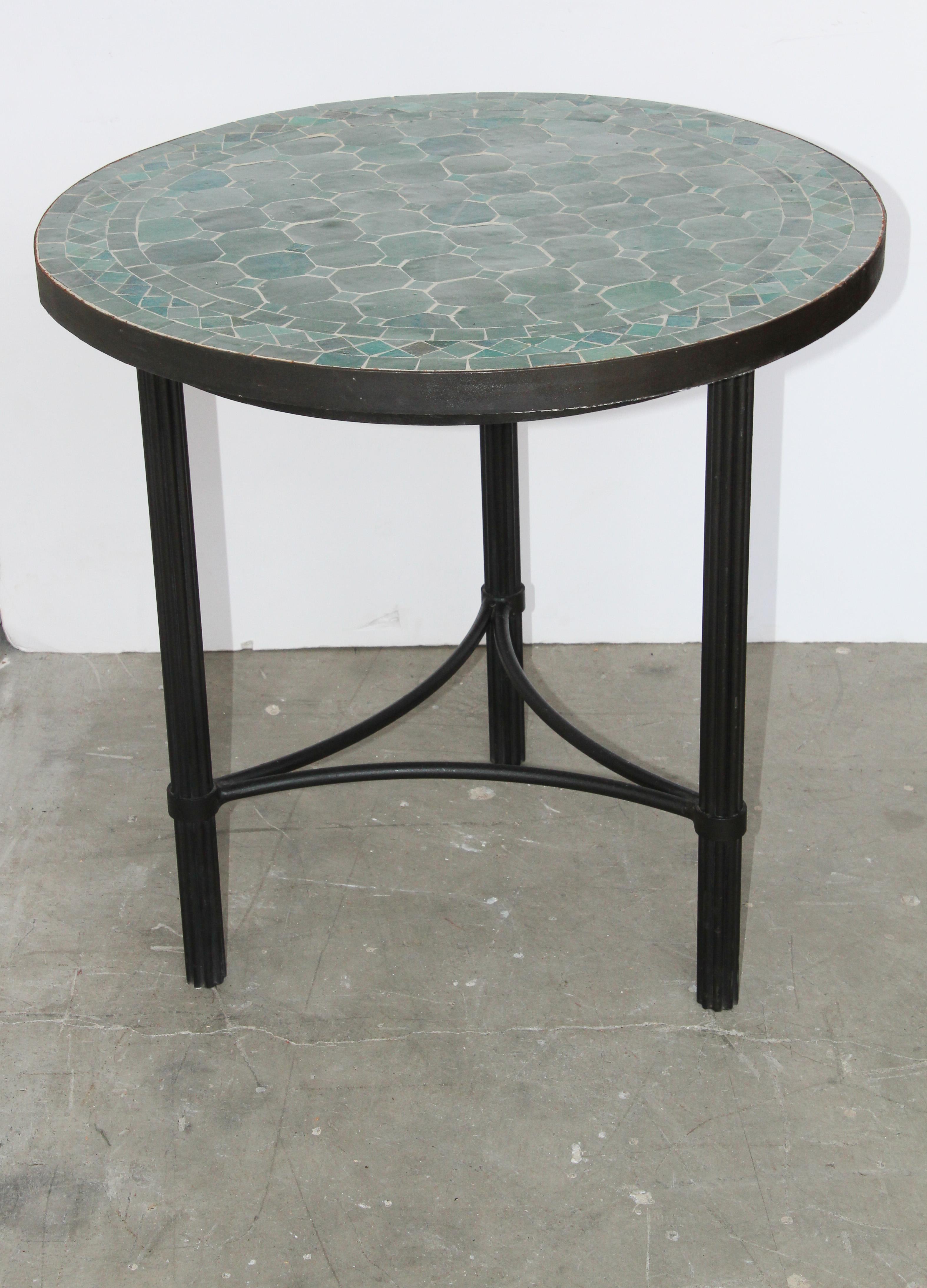 small round mosaic table